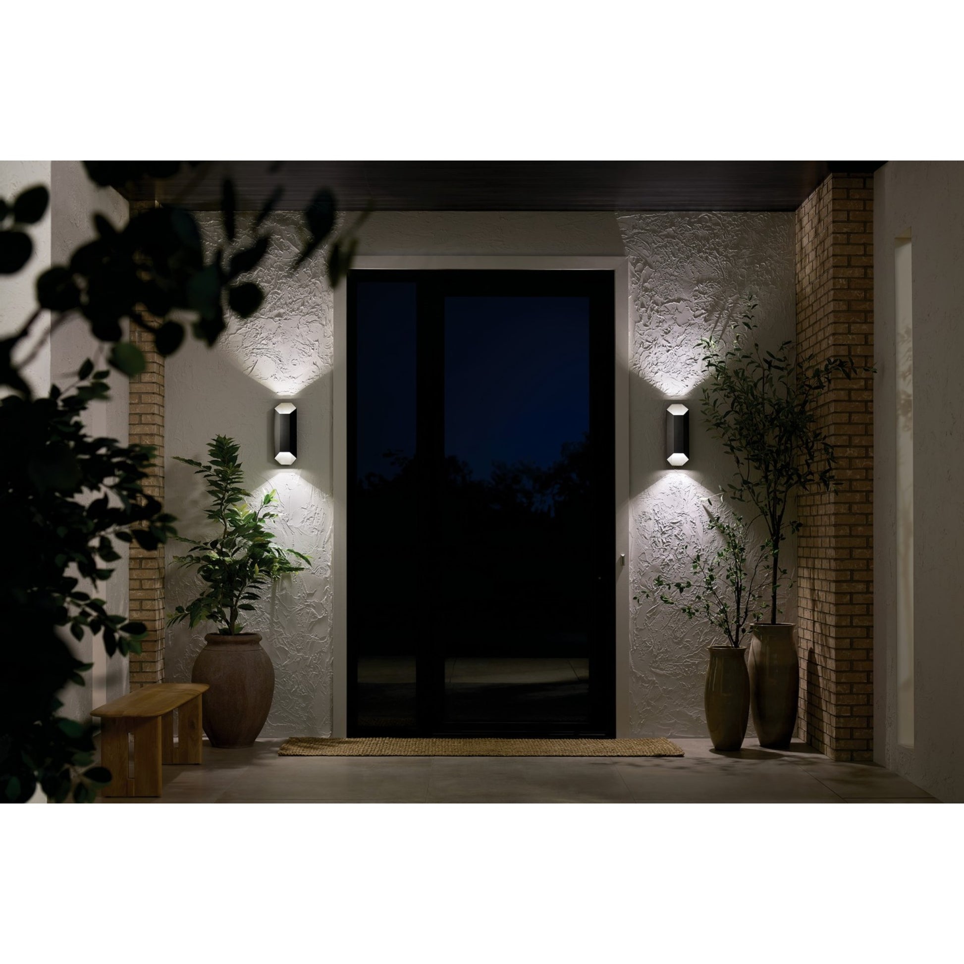 LED Outdoor Wall Light, Up/Down Light, 8W, 650lm, 3000K, 120V, Black - Bees Lighting