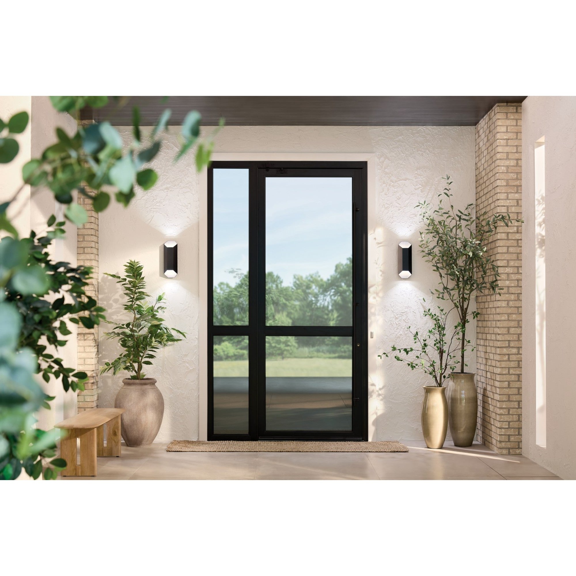 LED Outdoor Wall Light, Up/Down Light, 8W, 650lm, 3000K, 120V, Black - Bees Lighting