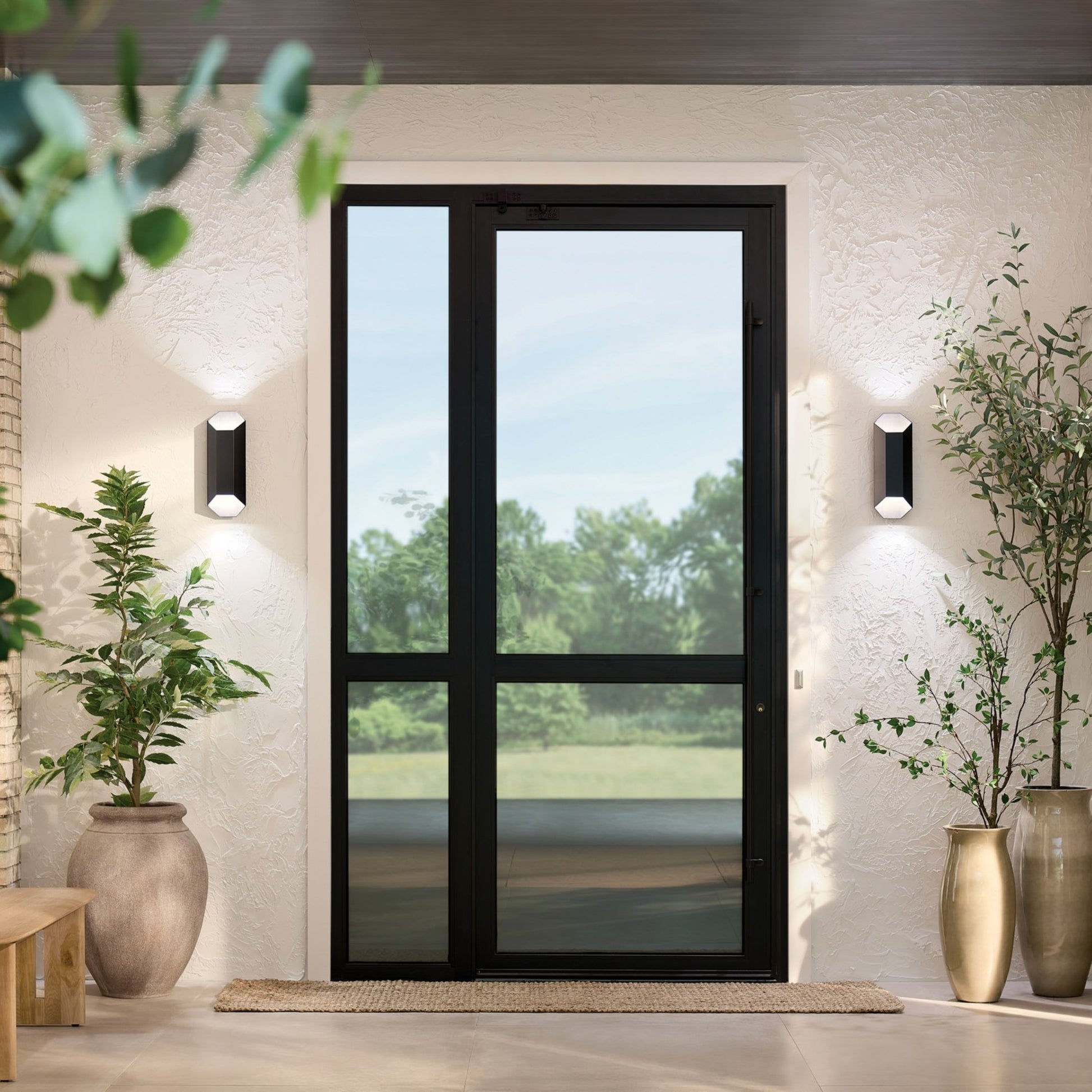 LED Outdoor Wall Light, Up/Down Light, 8W, 650lm, 3000K, 120V, Black - Bees Lighting