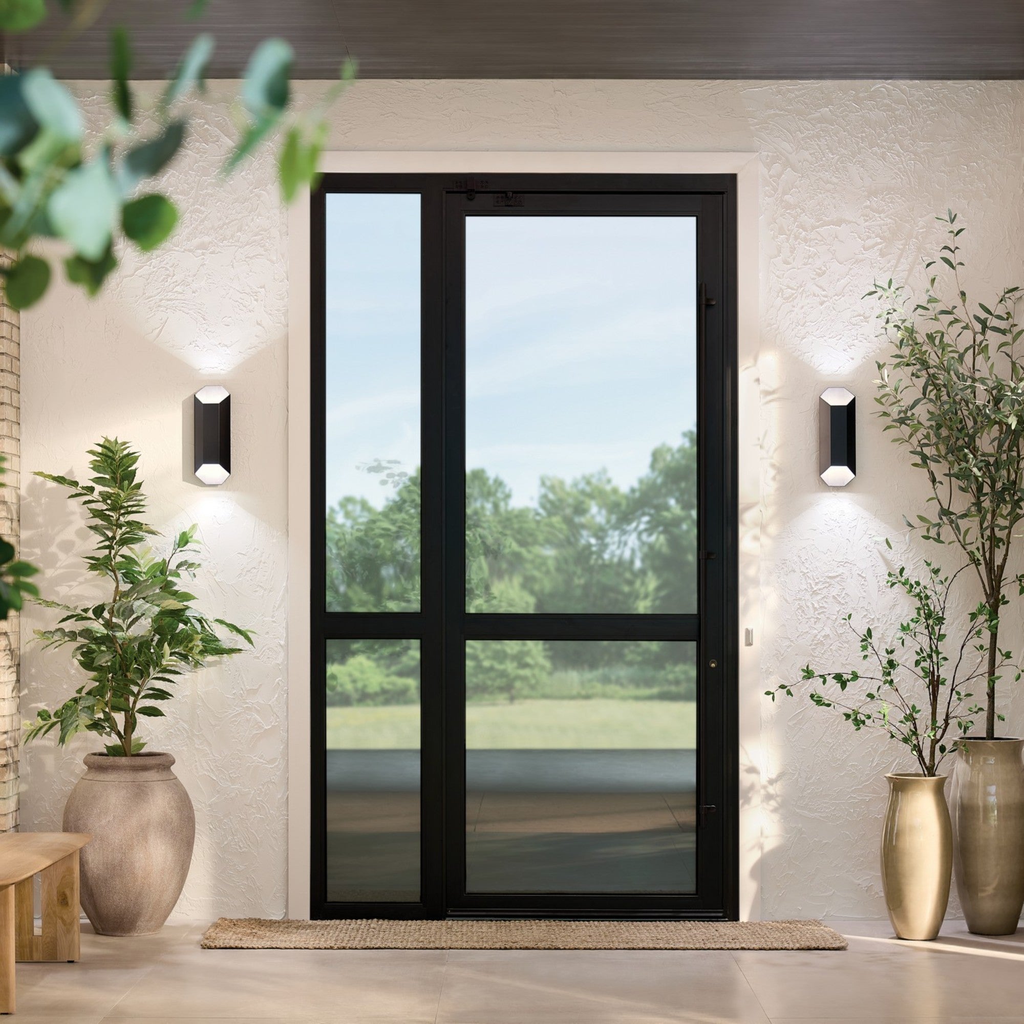 LED Outdoor Wall Light, Up/Down Light, 8W, 650lm, 3000K, 120V, Black - Bees Lighting