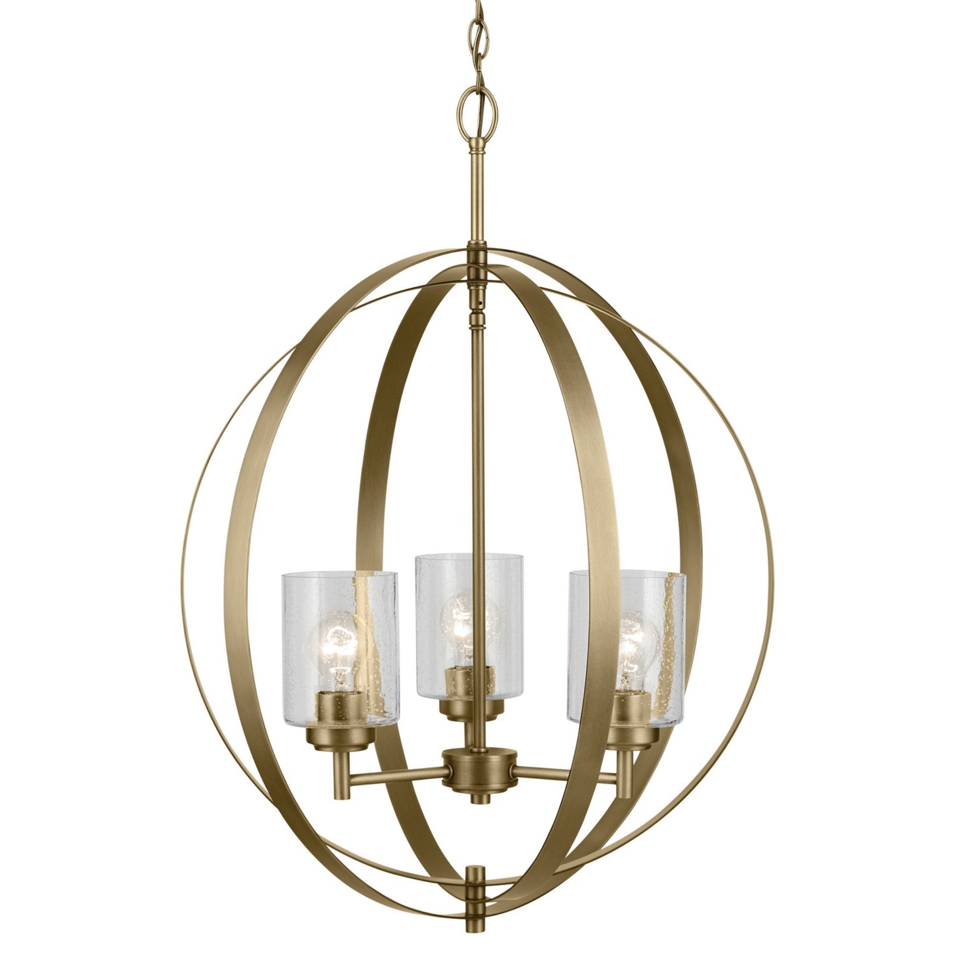 Winslow 25" 3-Light Chandelier, Natural Brass Finish - Bees Lighting
