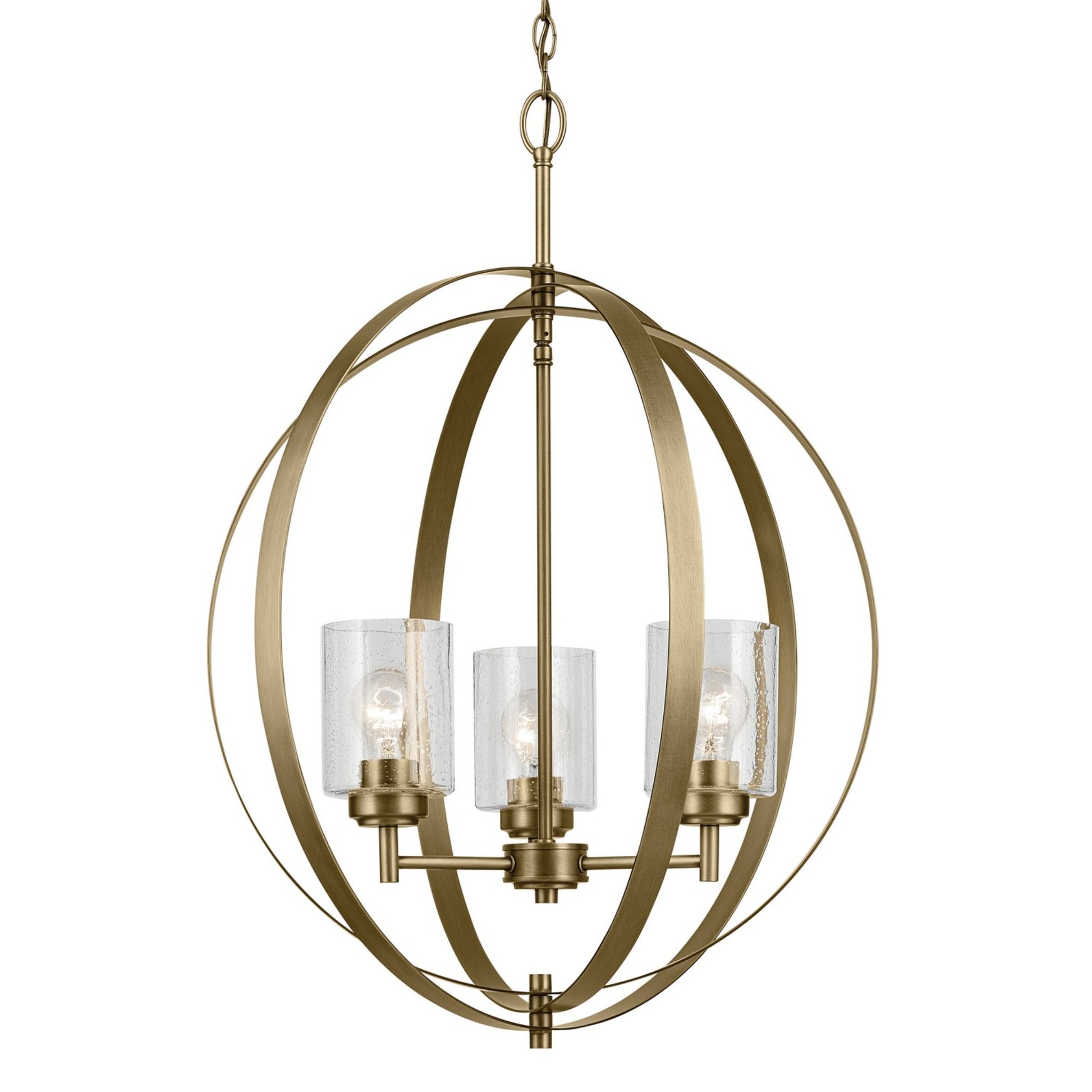 Winslow 25" 3-Light Chandelier, Natural Brass Finish - Bees Lighting