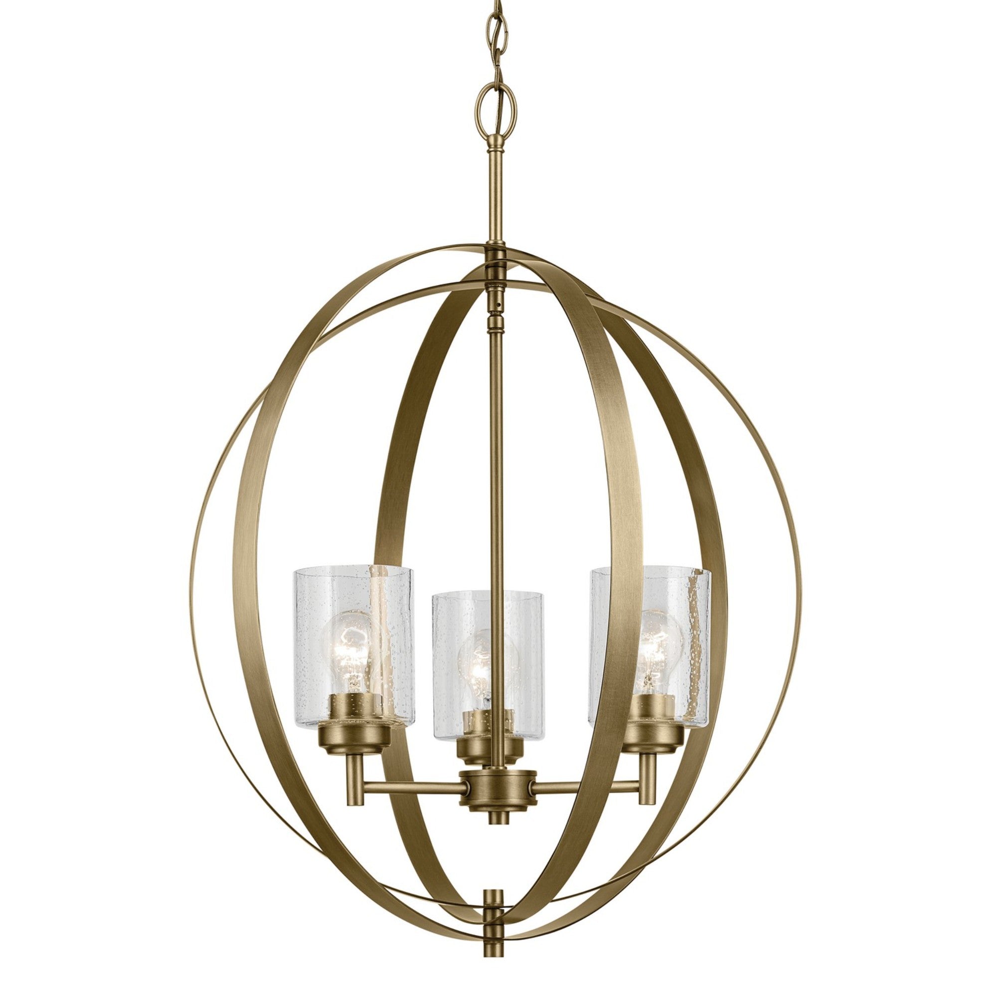 Winslow 25" 3-Light Chandelier, Natural Brass Finish - Bees Lighting