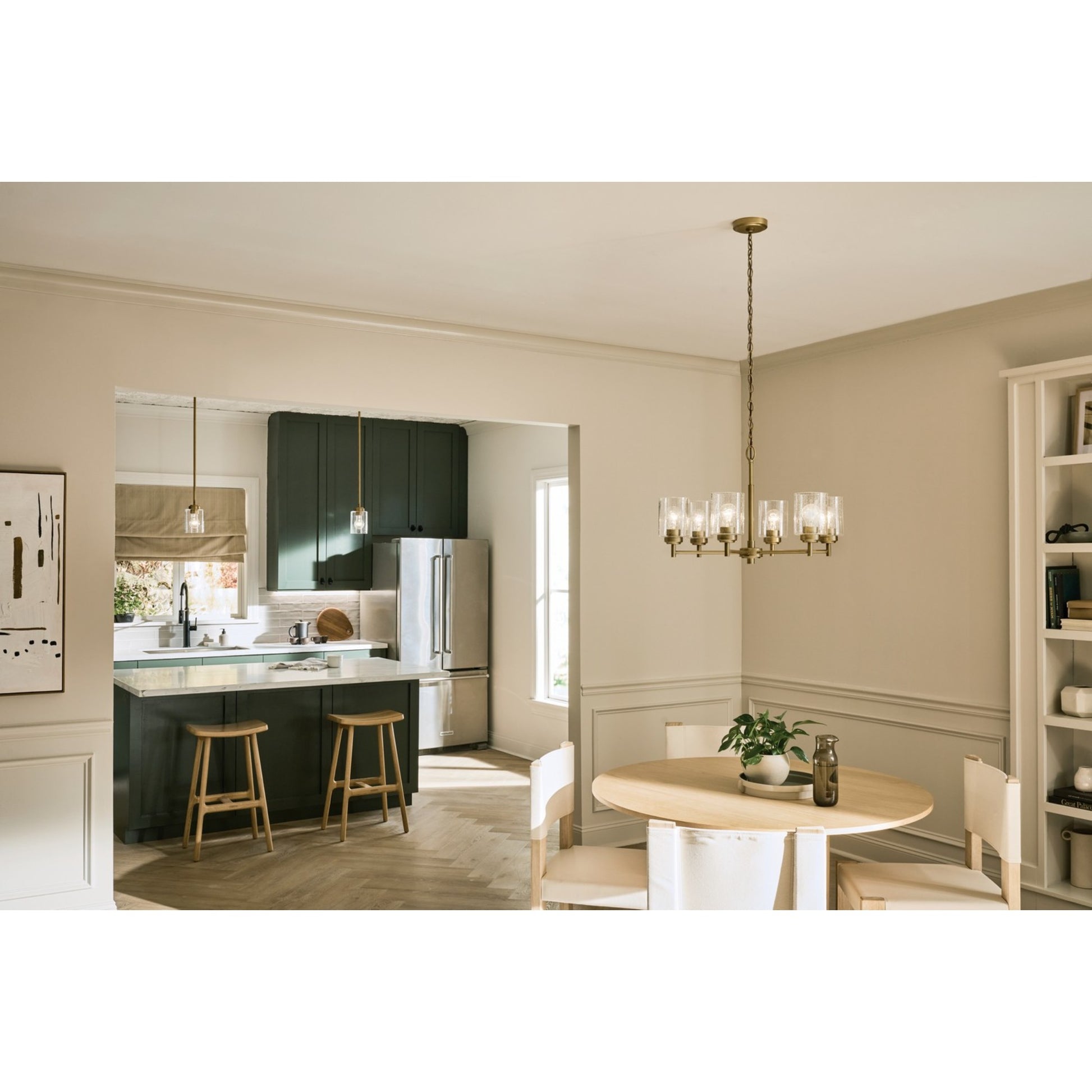 Winslow 45" 8-Light Chandelier, Natural Brass Finish - Bees Lighting