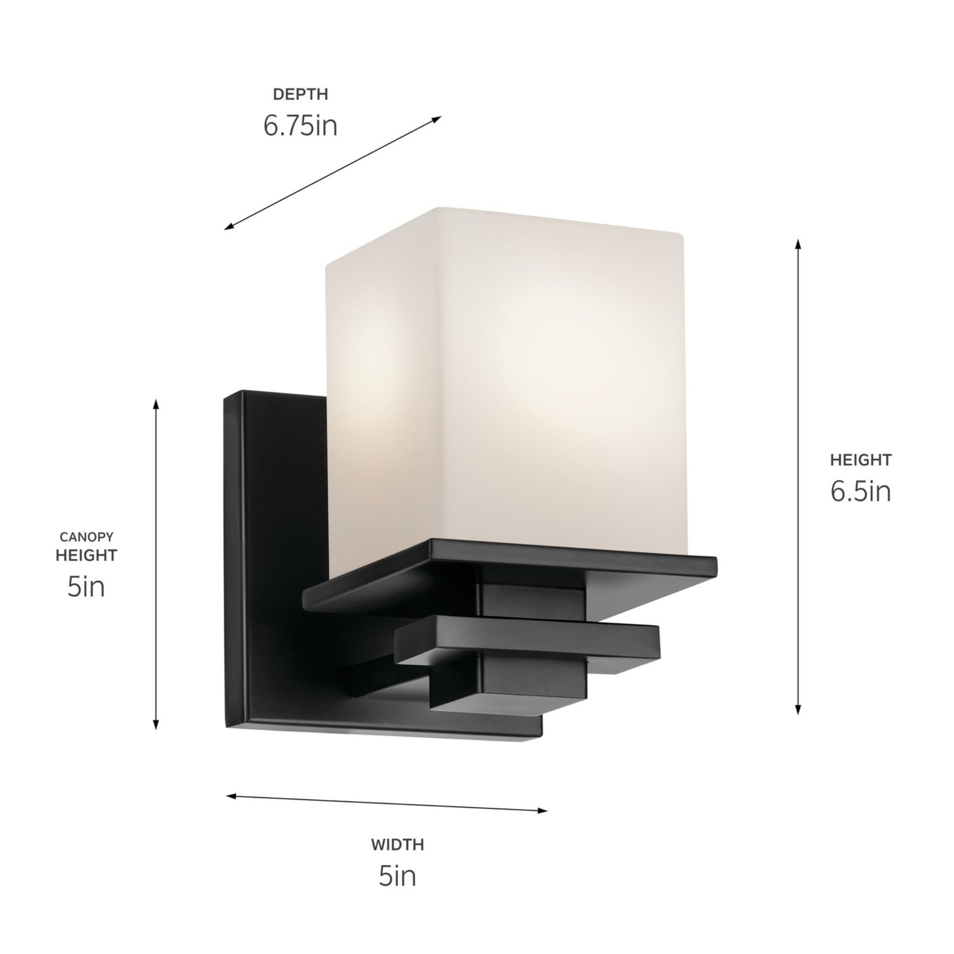 Tully 5" Wall Sconce, Black Finish - Bees Lighting