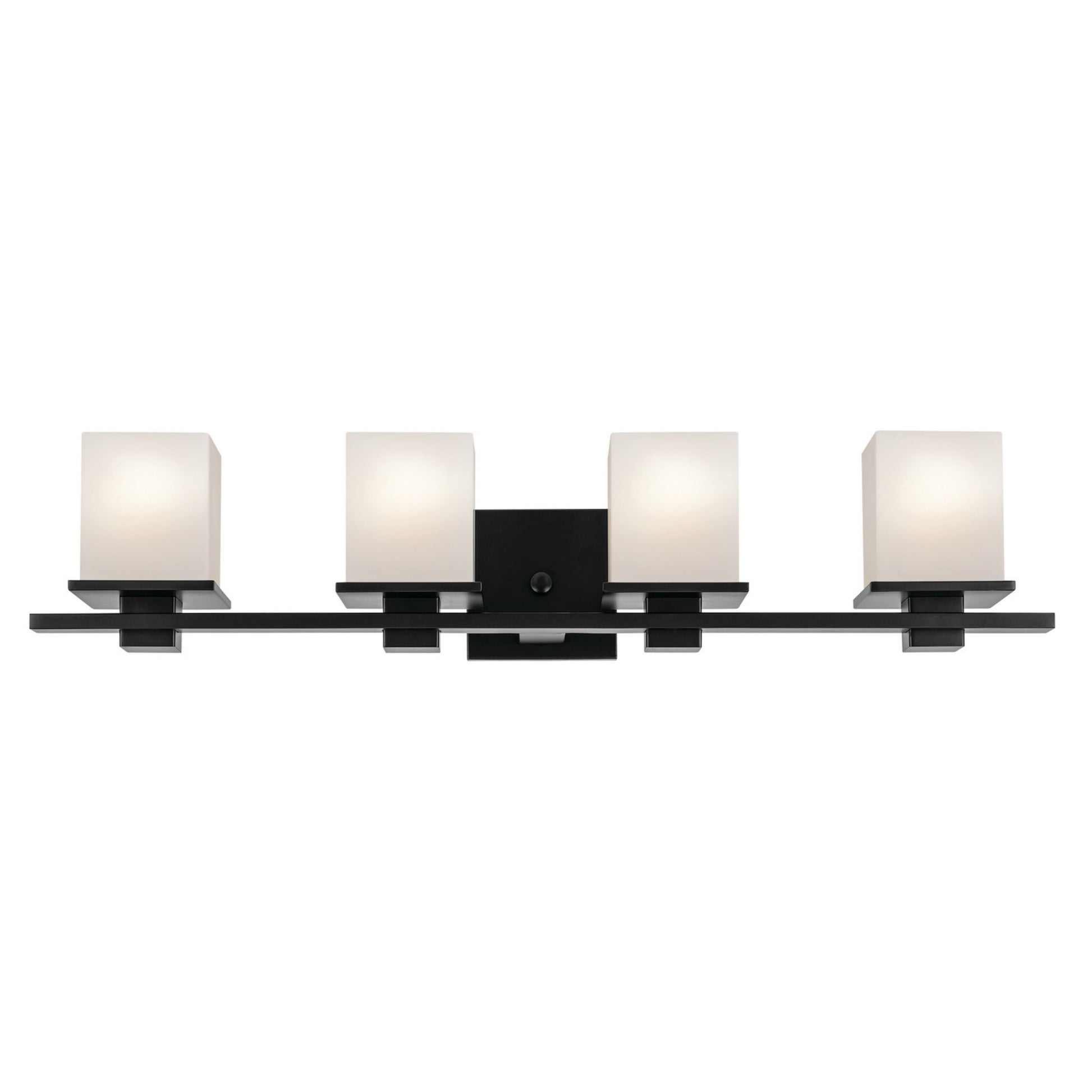 Tully 32" 4-Light Bath Vanity Light, Black Finish - Bees Lighting