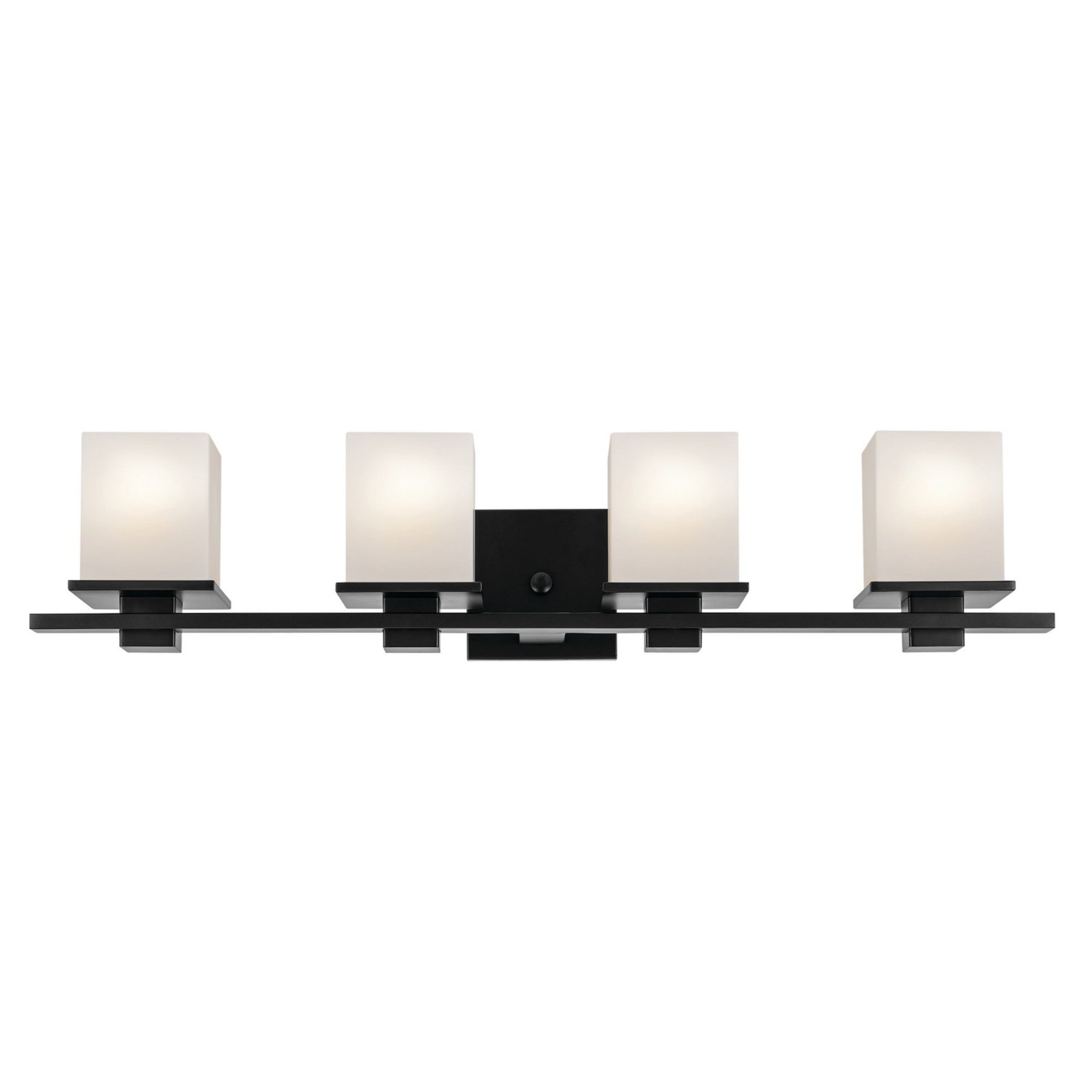 Tully 32" 4-Light Bath Vanity Light, Black Finish - Bees Lighting