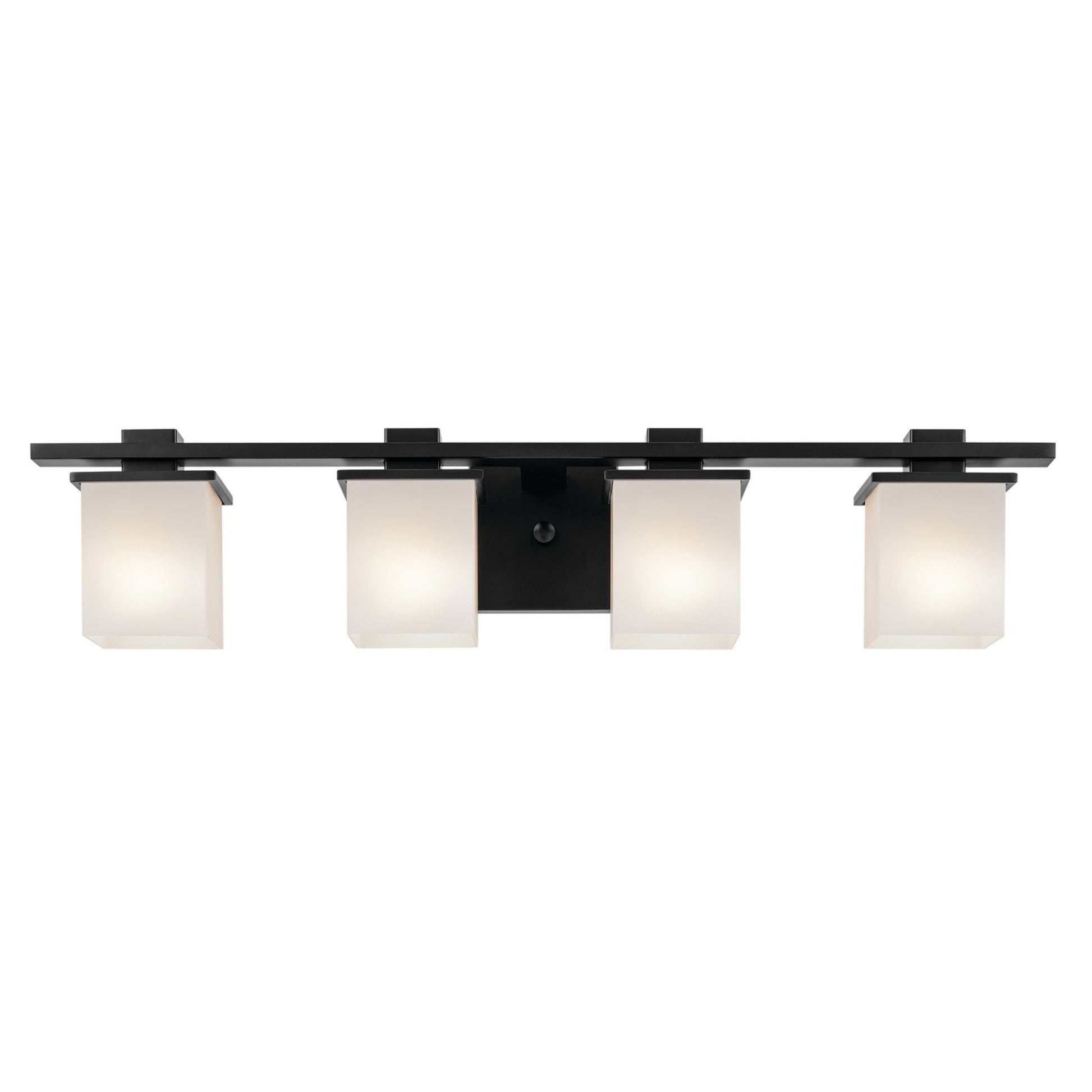 Tully 32" 4-Light Bath Vanity Light, Black Finish - Bees Lighting