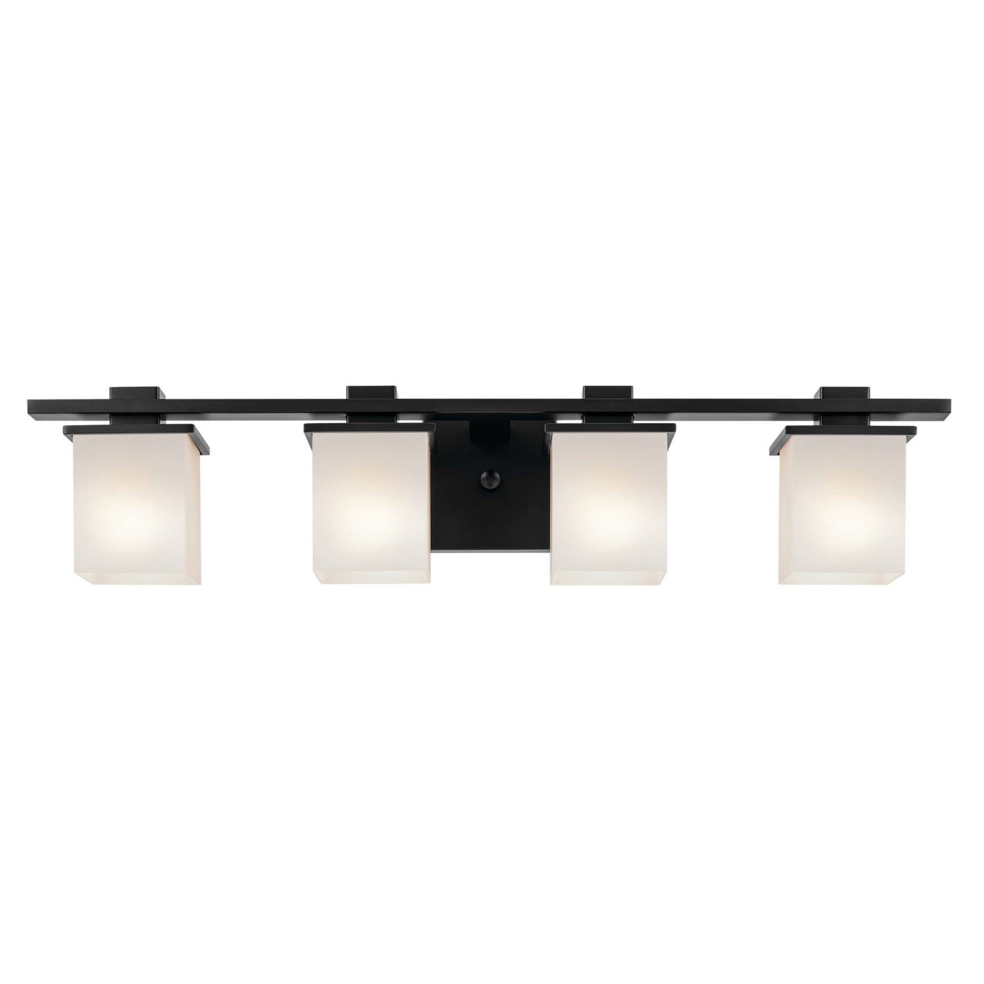 Tully 32" 4-Light Bath Vanity Light, Black Finish - Bees Lighting