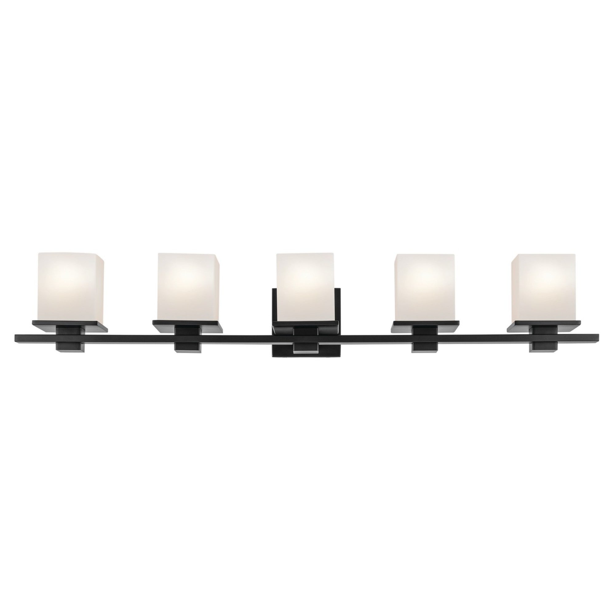 Tully 40" 5-Light Bath Vanity Light, Black Finish - Bees Lighting
