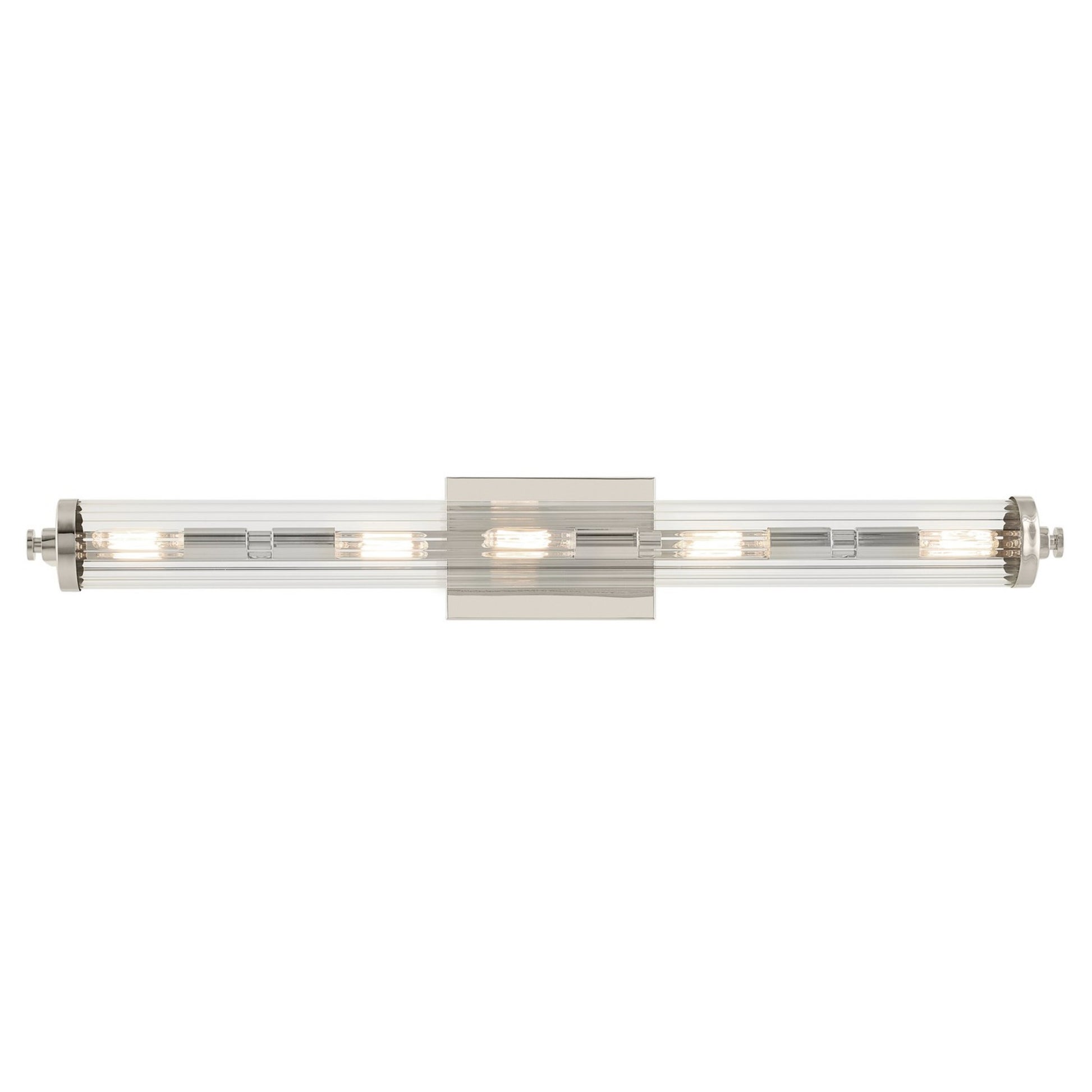 Azores 32" 5-Light Linear Bath, Polished Nickel Finish - Bees Lighting