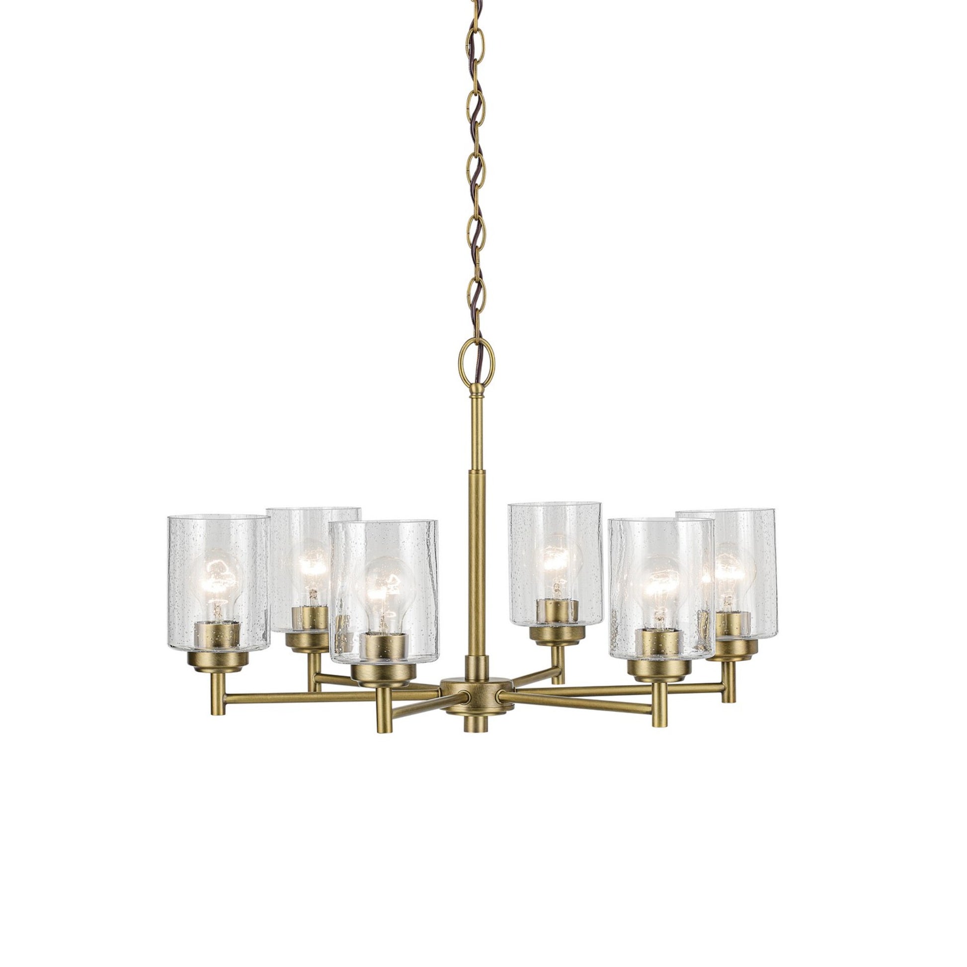 Winslow 26" 6-Light Chandelier, Natural Brass Finish - Bees Lighting