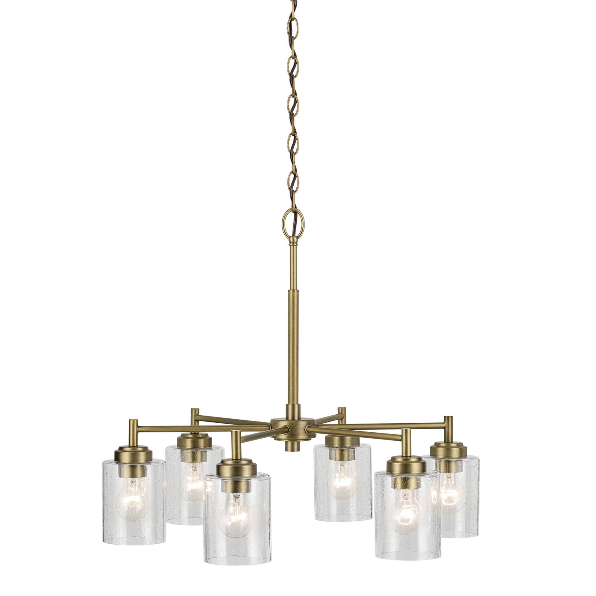 Winslow 26" 6-Light Chandelier, Natural Brass Finish - Bees Lighting