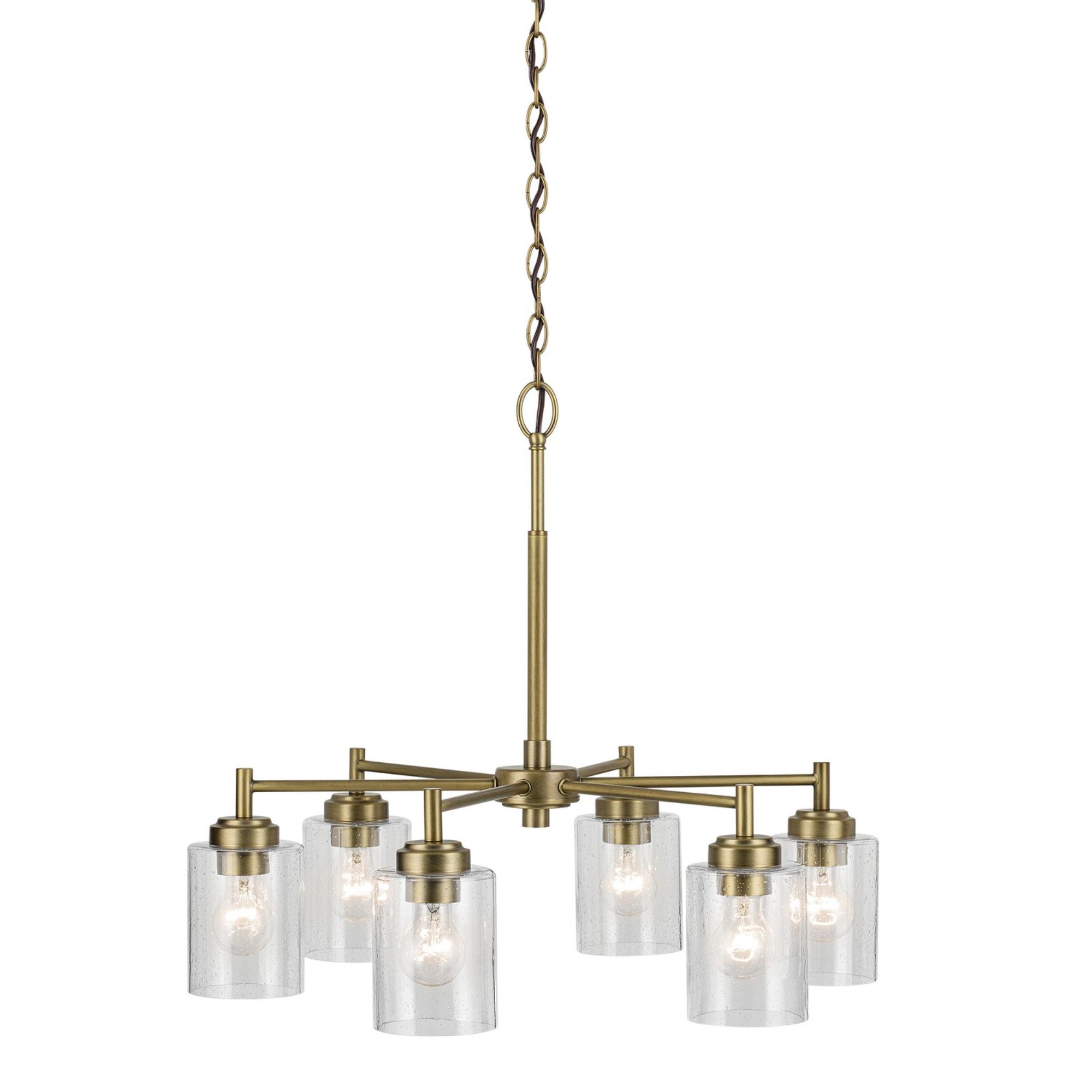 Winslow 26" 6-Light Chandelier, Natural Brass Finish - Bees Lighting