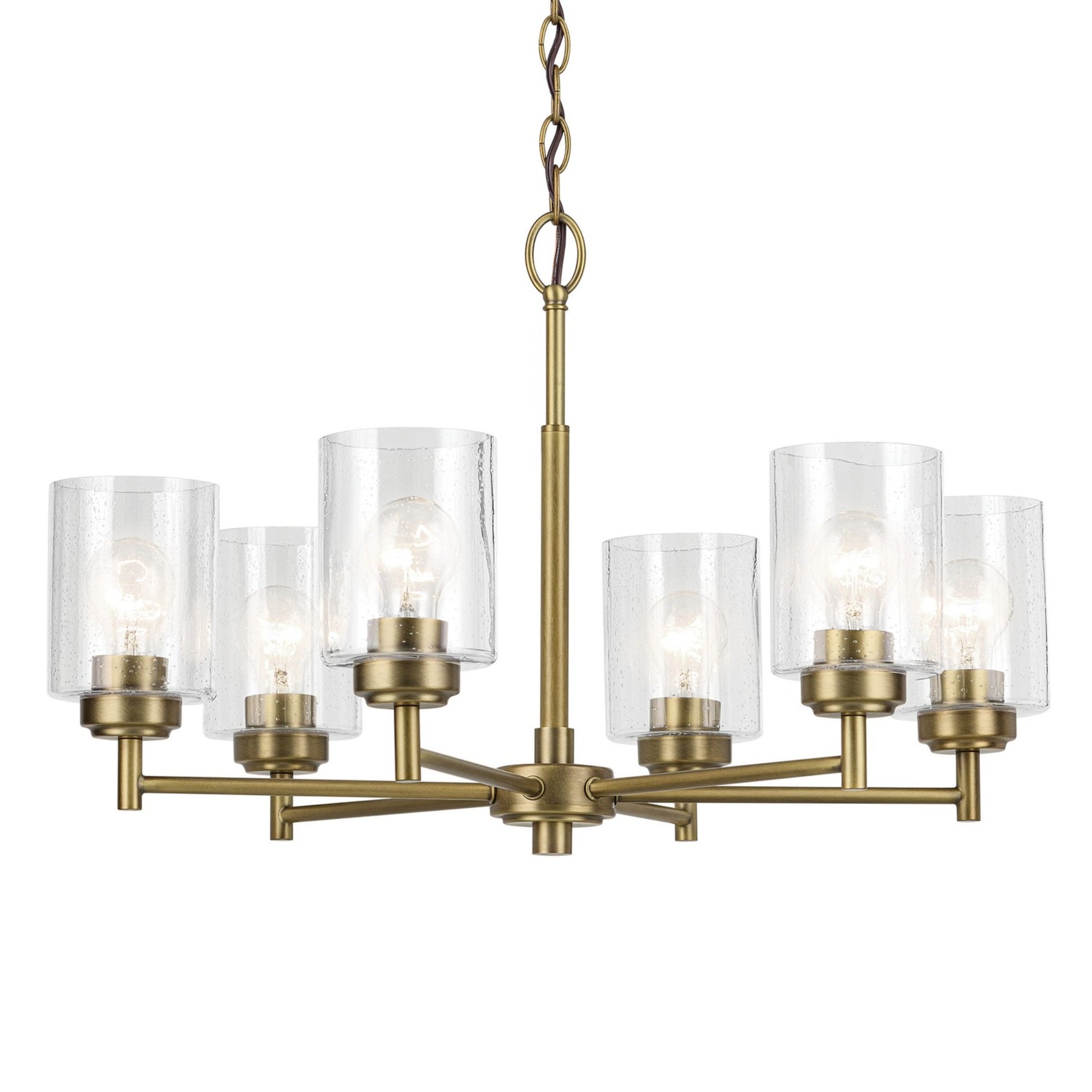 Winslow 26" 6-Light Chandelier, Natural Brass Finish - Bees Lighting