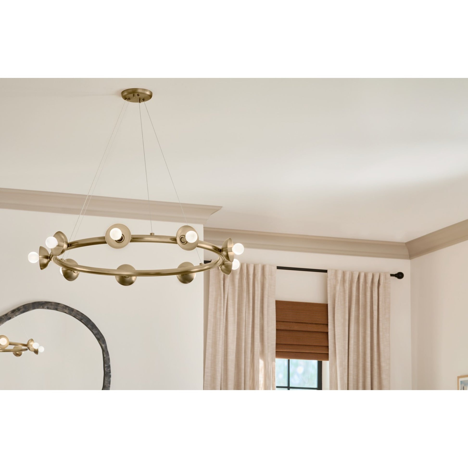 Palta 35" 9-Light Chandelier, Champagne Bronze Finish - Bees Lighting