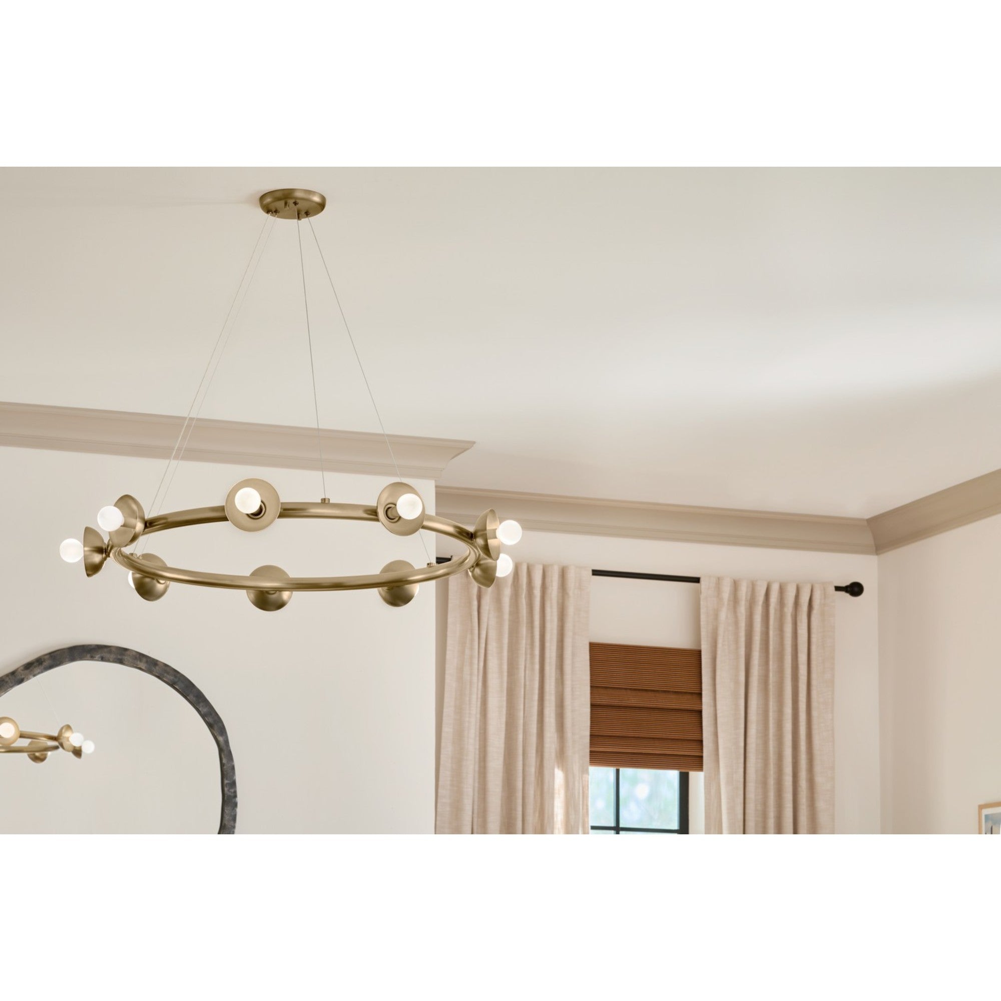 Palta 35" 9-Light Chandelier, Champagne Bronze Finish - Bees Lighting