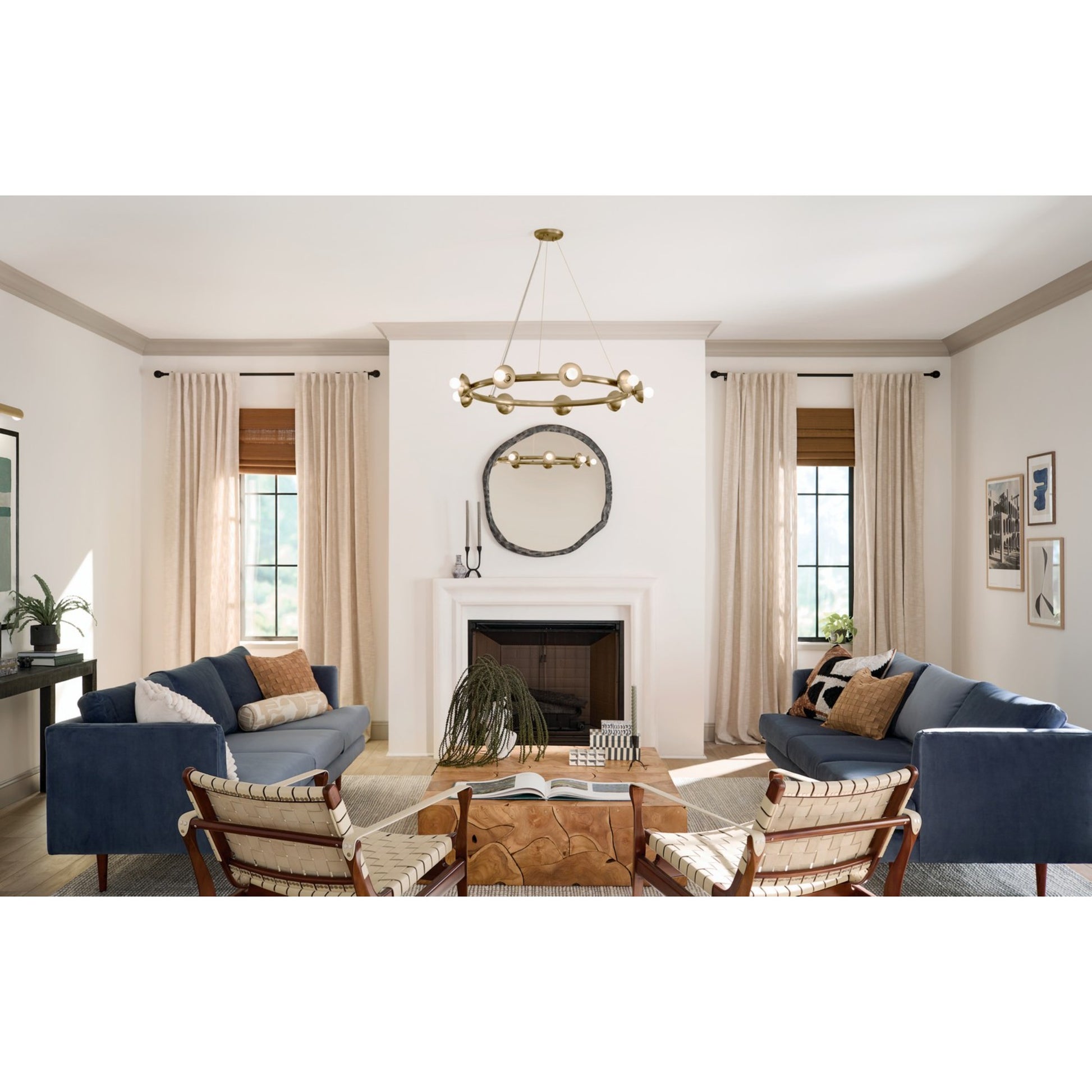 Palta 35" 9-Light Chandelier, Champagne Bronze Finish - Bees Lighting