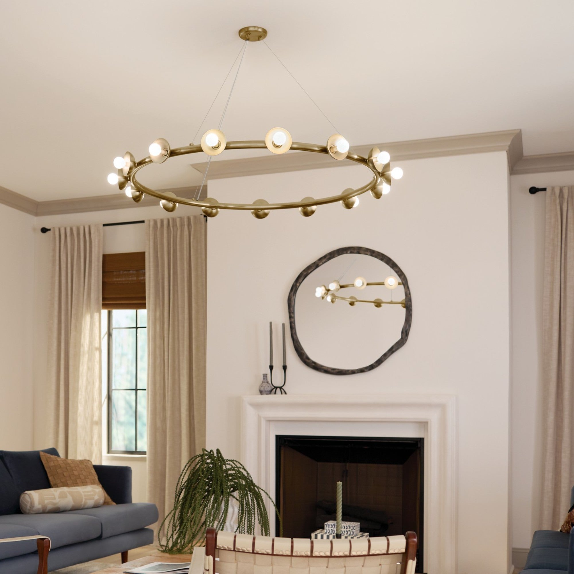 Palta 50" 15 Light Chandelier, Champagne Bronze Finish - Bees Lighting