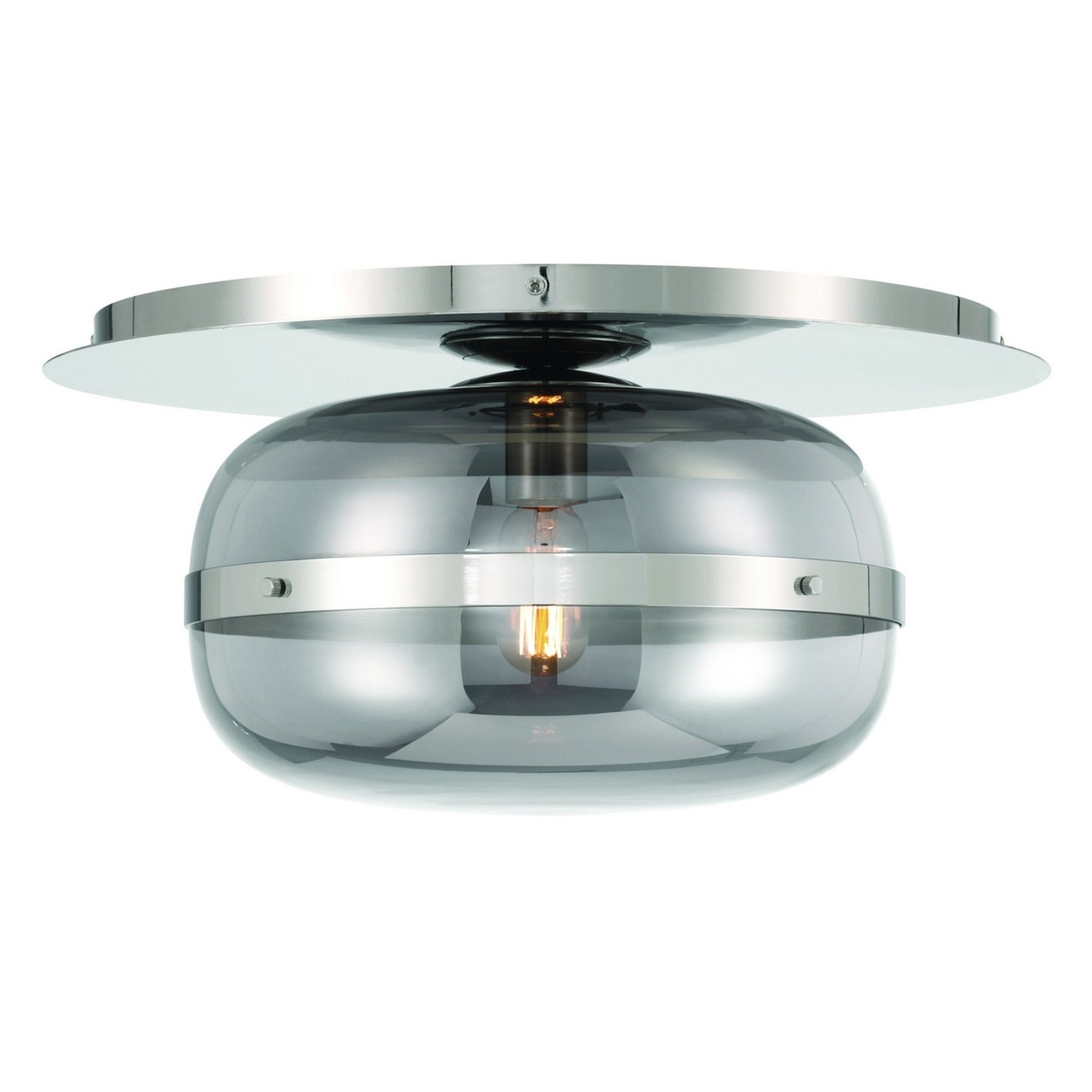 Nottingham 14" LED Flush Mount, Polished Nickel Finish - Bees Lighting