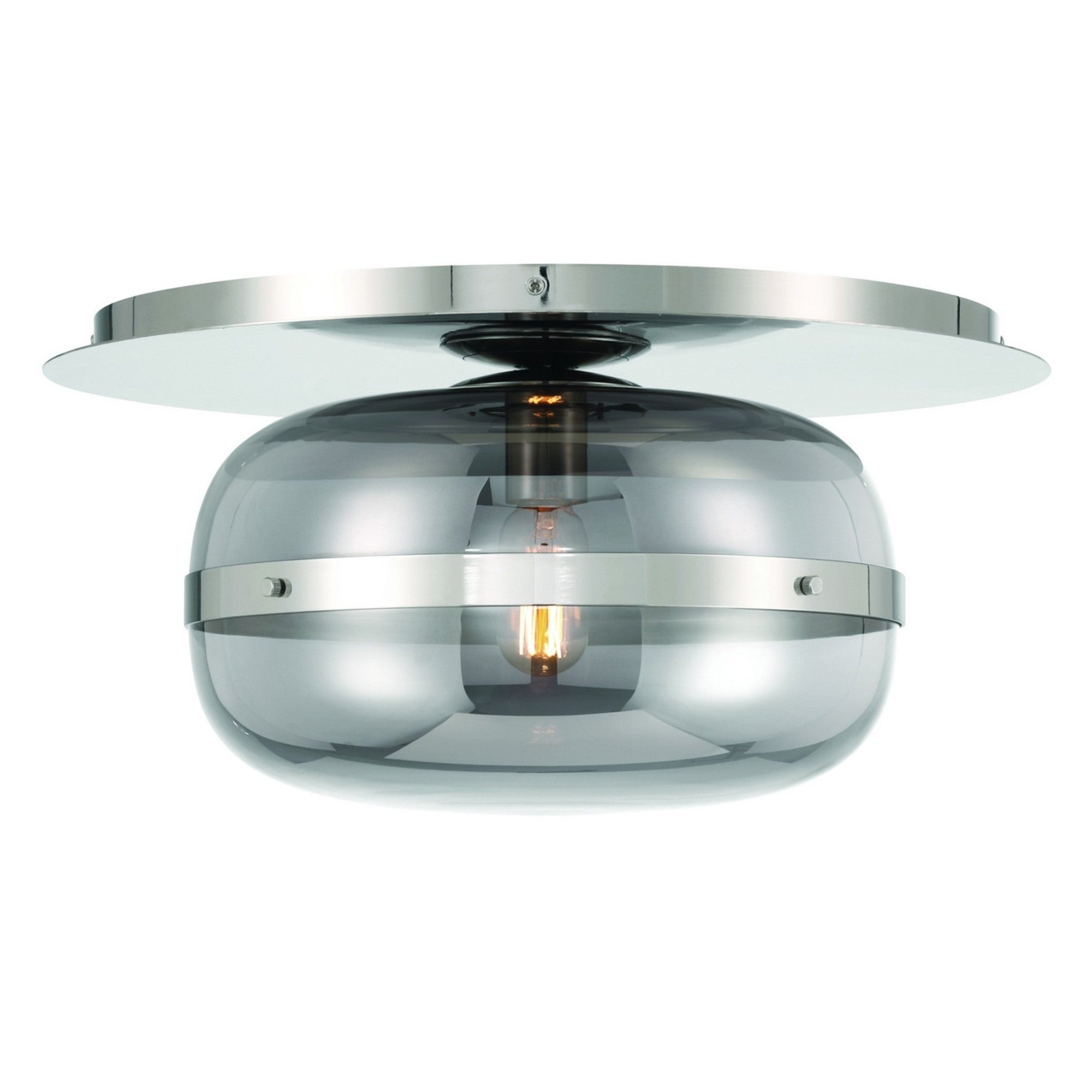 Nottingham 14" LED Flush Mount, Polished Nickel Finish - Bees Lighting