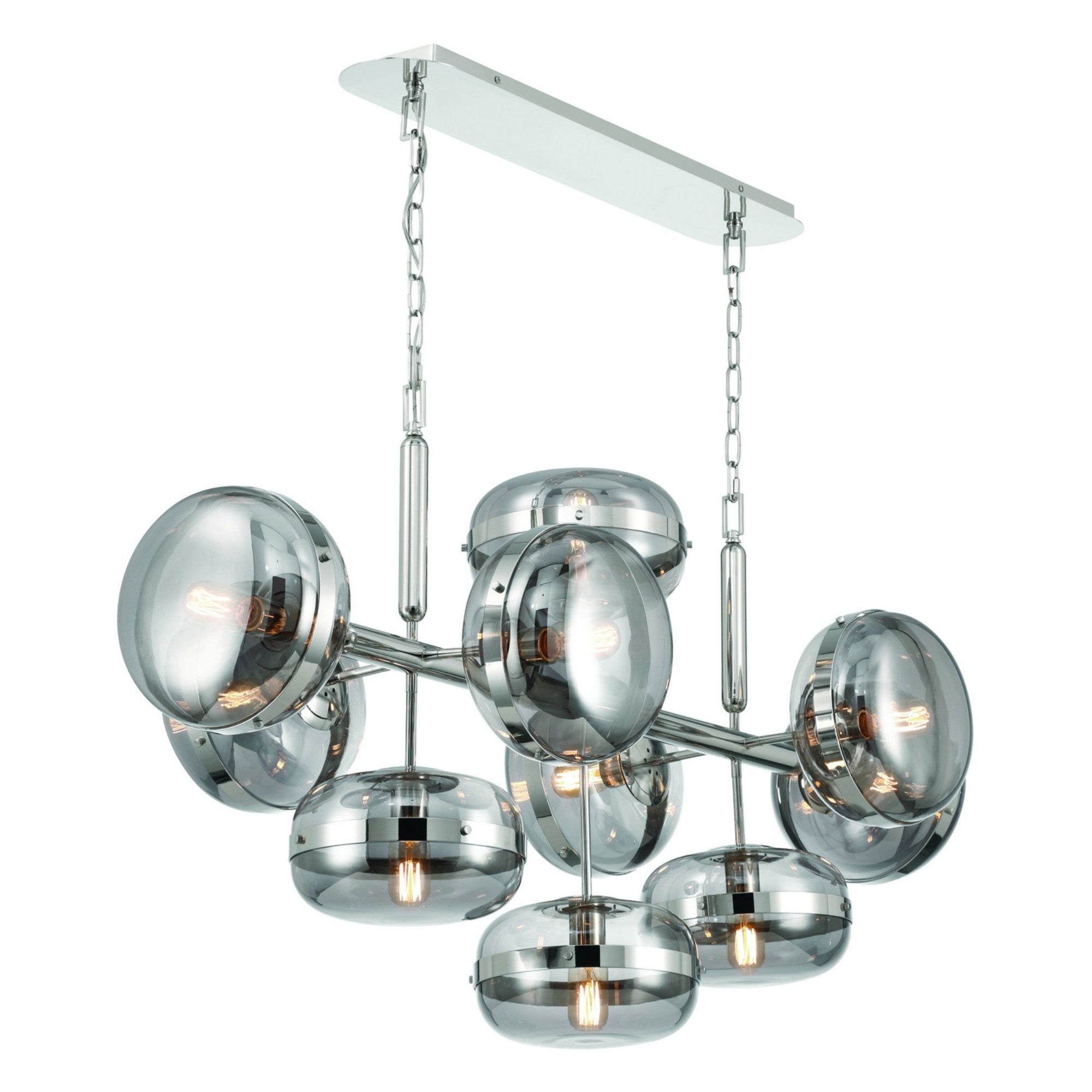 Nottingham 10-Light 54" Chandelier, Polished Nickel Finish - Bees Lighting