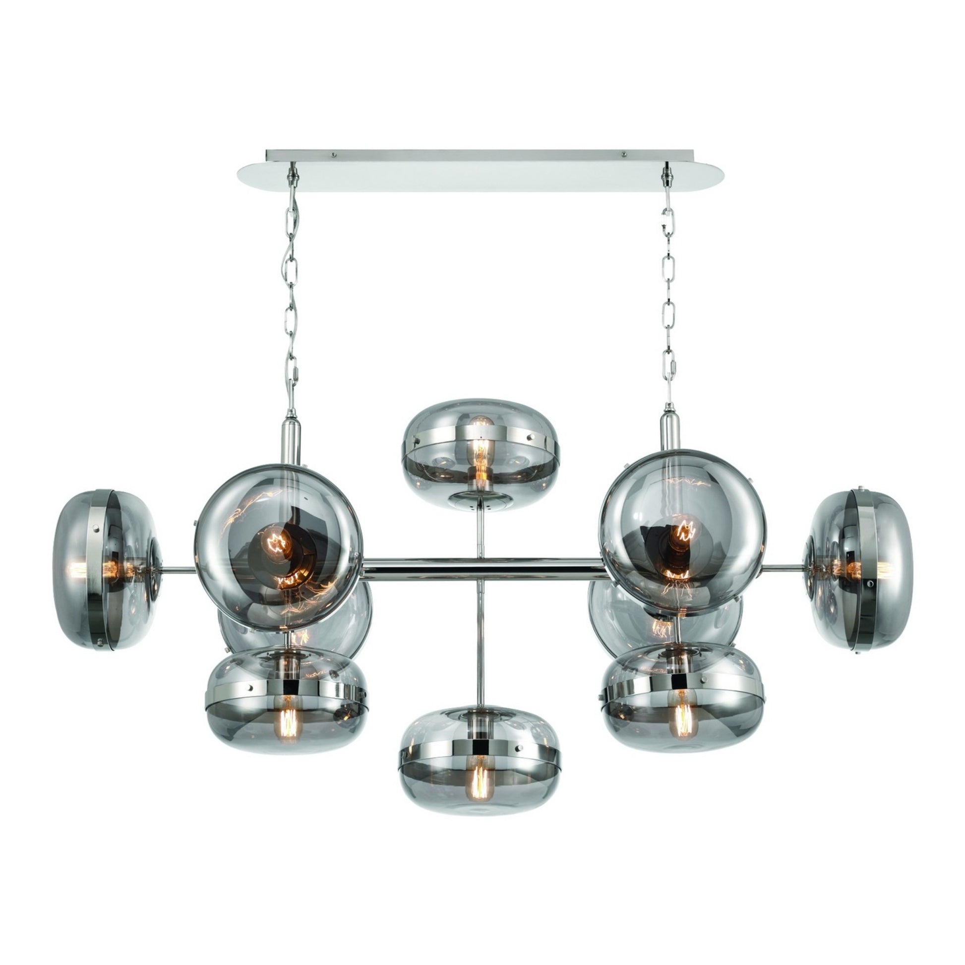 Nottingham 10-Light 54" Chandelier, Polished Nickel Finish - Bees Lighting