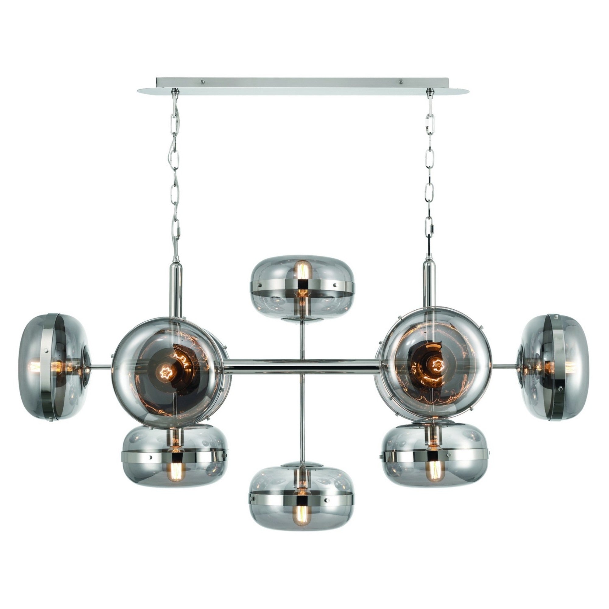 Nottingham 10-Light 54" Chandelier, Polished Nickel Finish - Bees Lighting