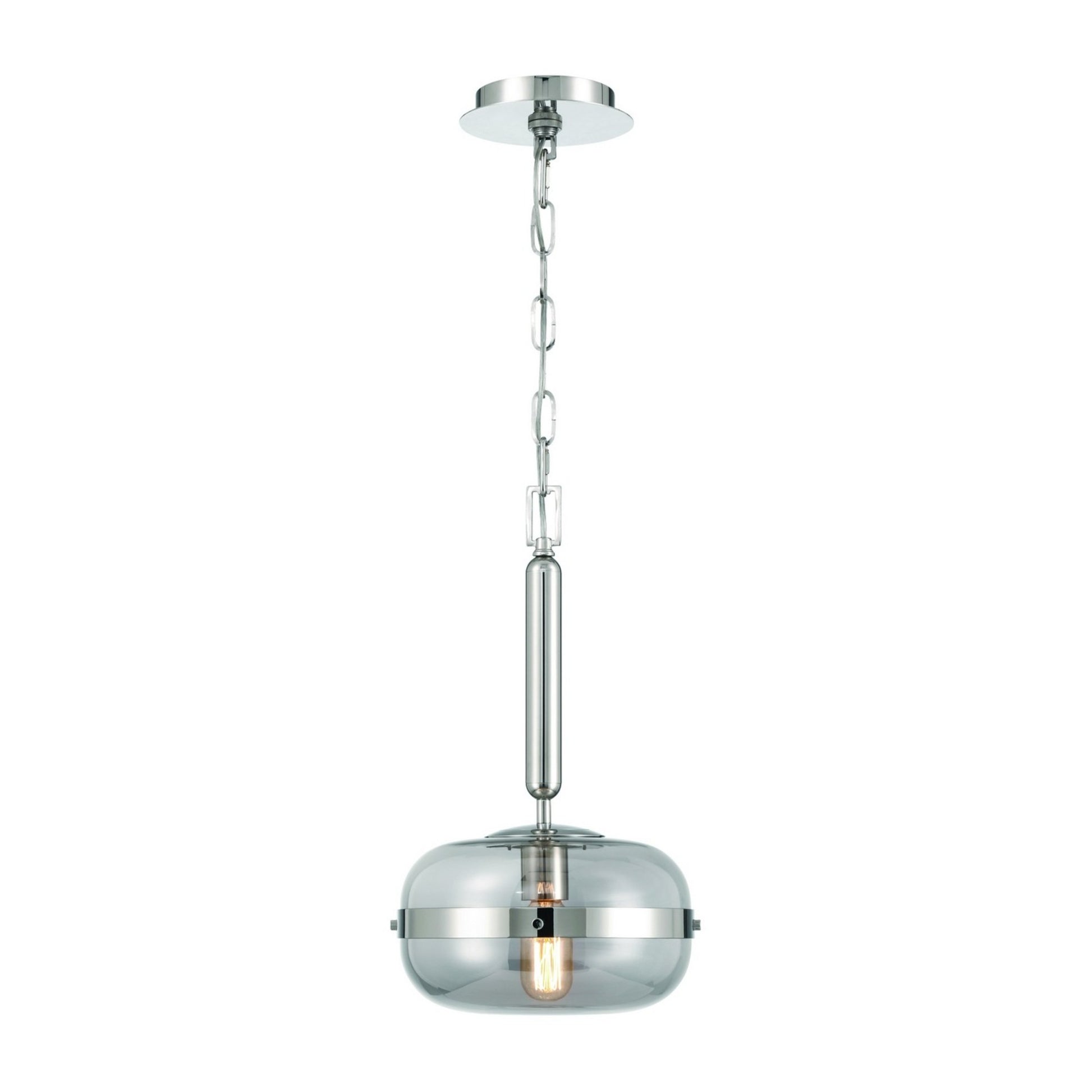 Nottingham 10" Mini Pendant, Polished Nickel Finish - Bees Lighting