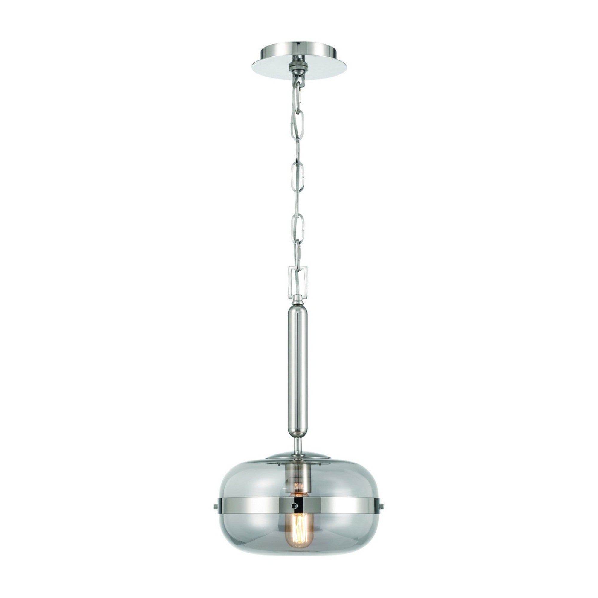 Nottingham 10" Mini Pendant, Polished Nickel Finish - Bees Lighting