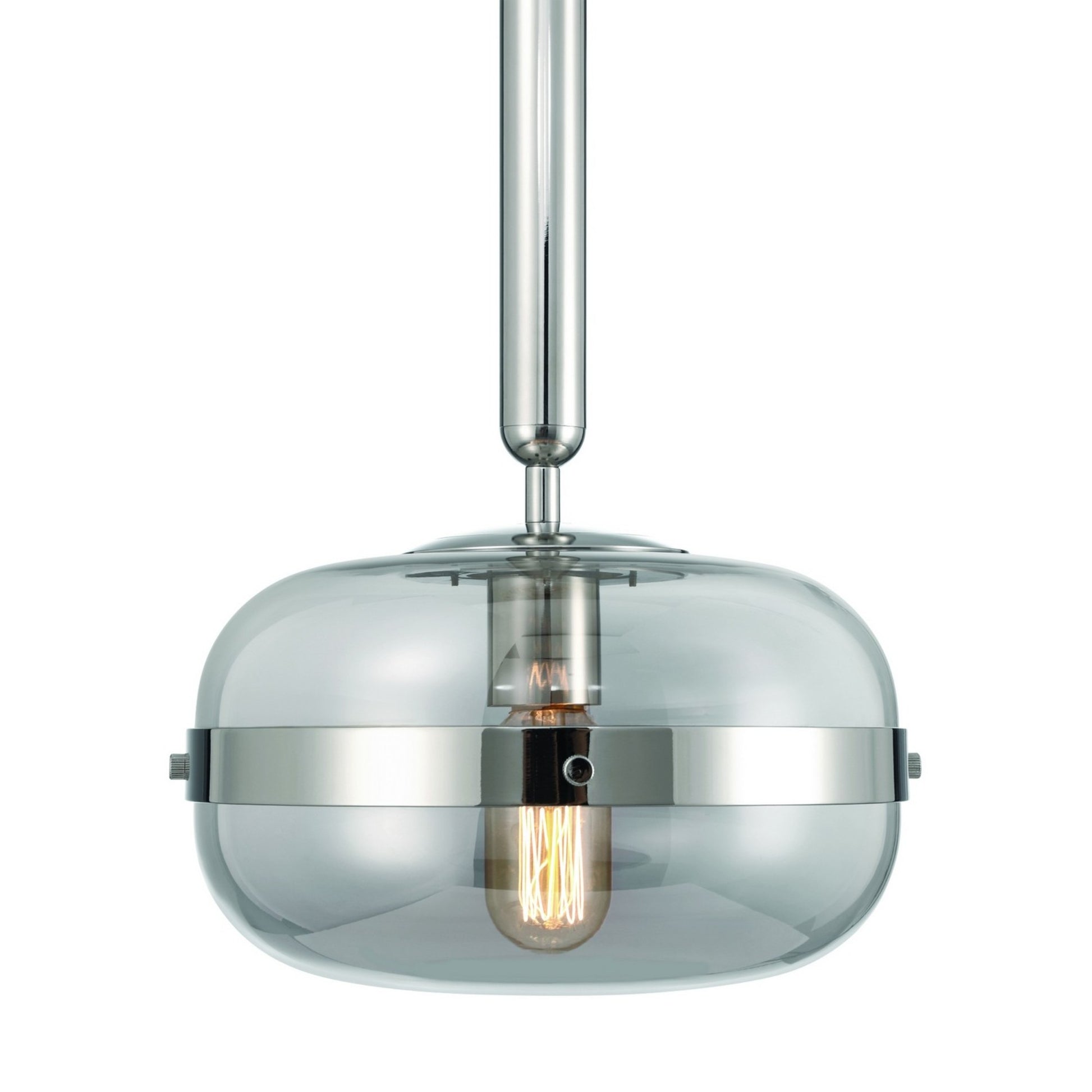 Nottingham 10" Mini Pendant, Polished Nickel Finish - Bees Lighting