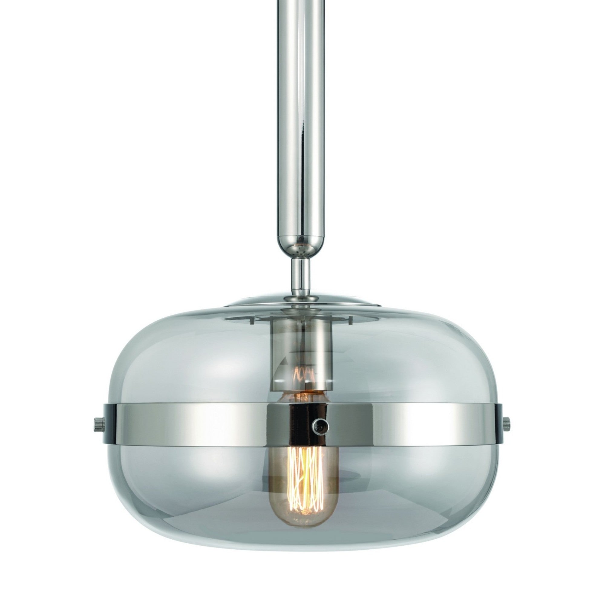 Nottingham 10" Mini Pendant, Polished Nickel Finish - Bees Lighting