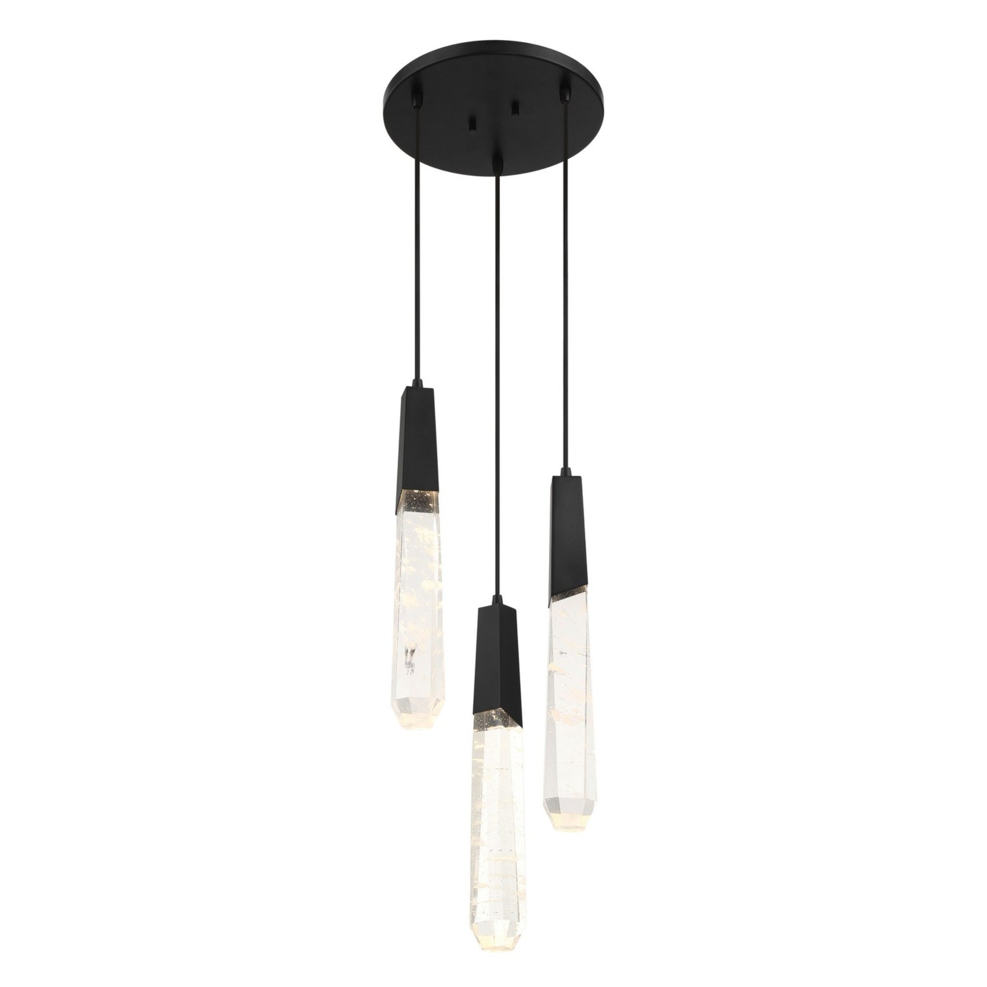 Drifting Droplets 18" 3-Light LED Pendant, Coal Finish - Bees Lighting