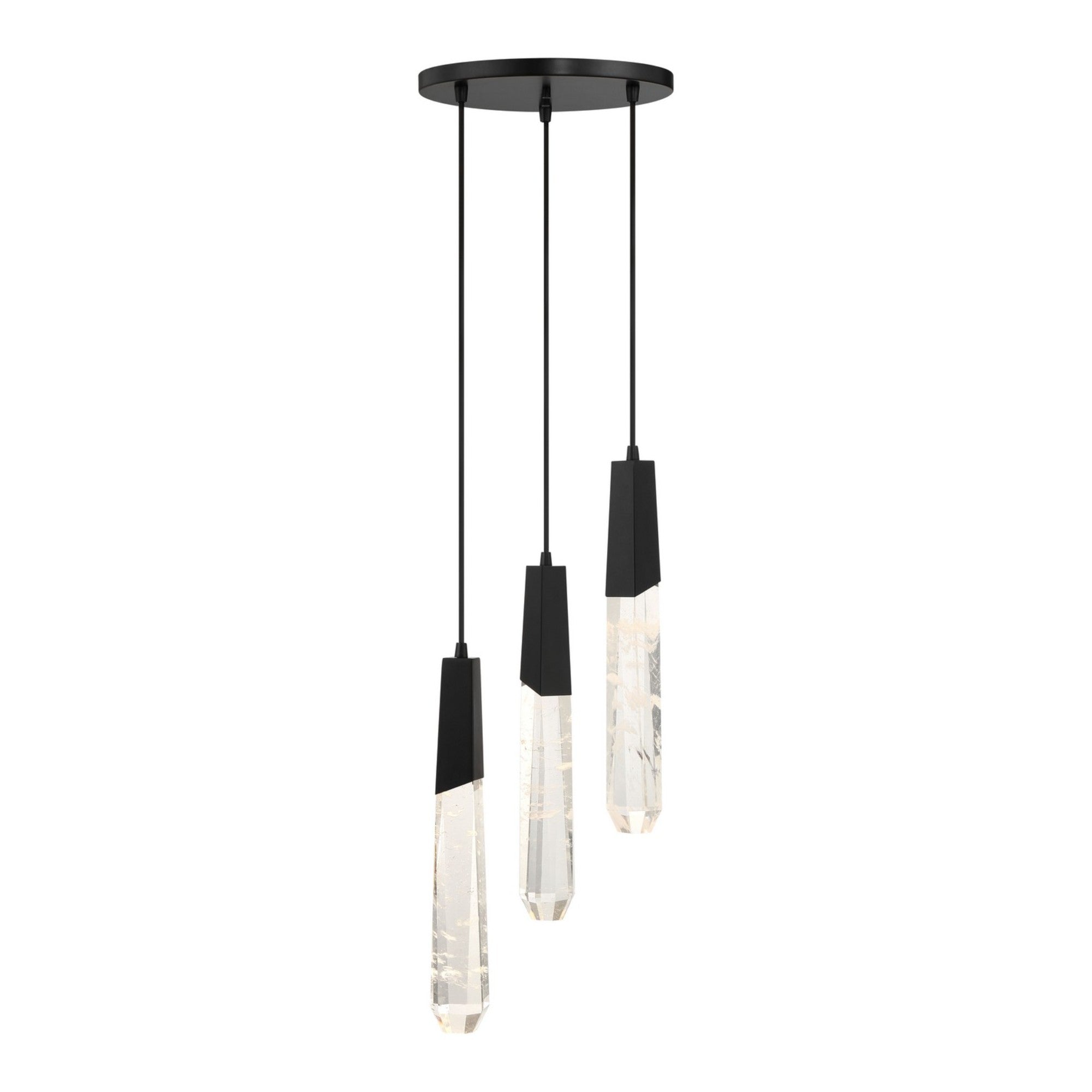 Drifting Droplets 18" 3-Light LED Pendant, Coal Finish - Bees Lighting