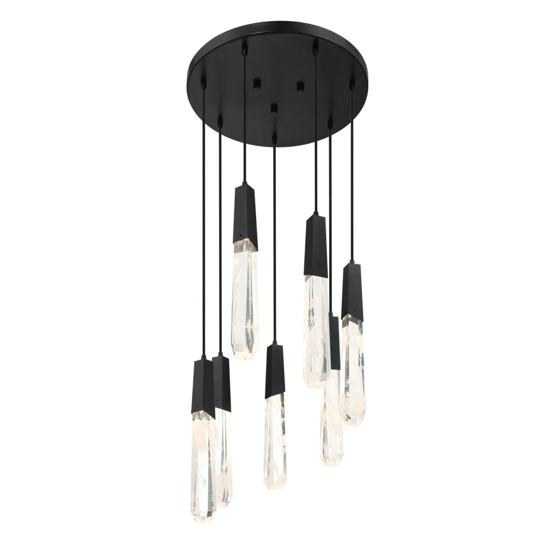Drifting Droplets 20" 7-Light LED Pendant, Coal Finish - Bees Lighting