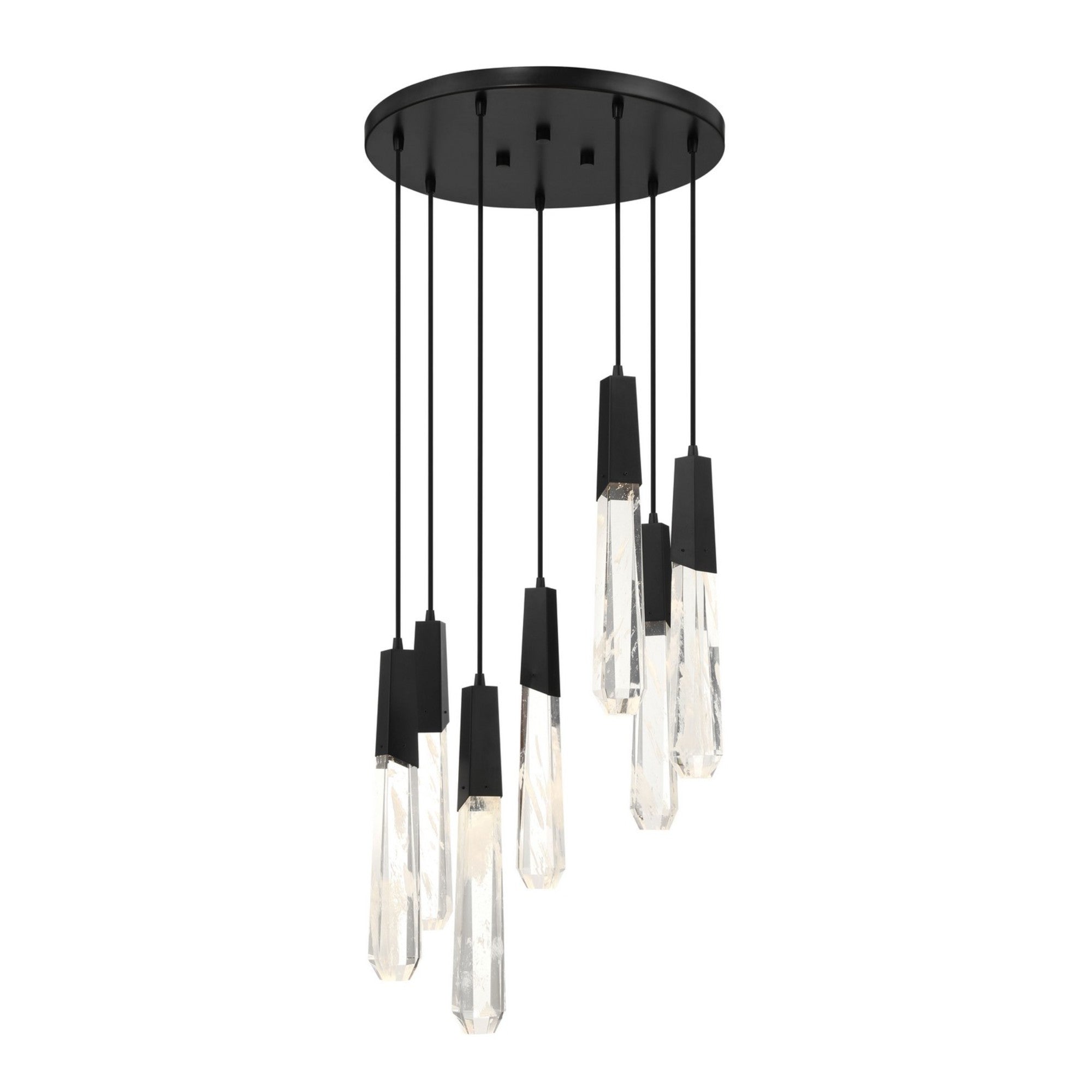 Drifting Droplets 20" 7-Light LED Pendant, Coal Finish - Bees Lighting