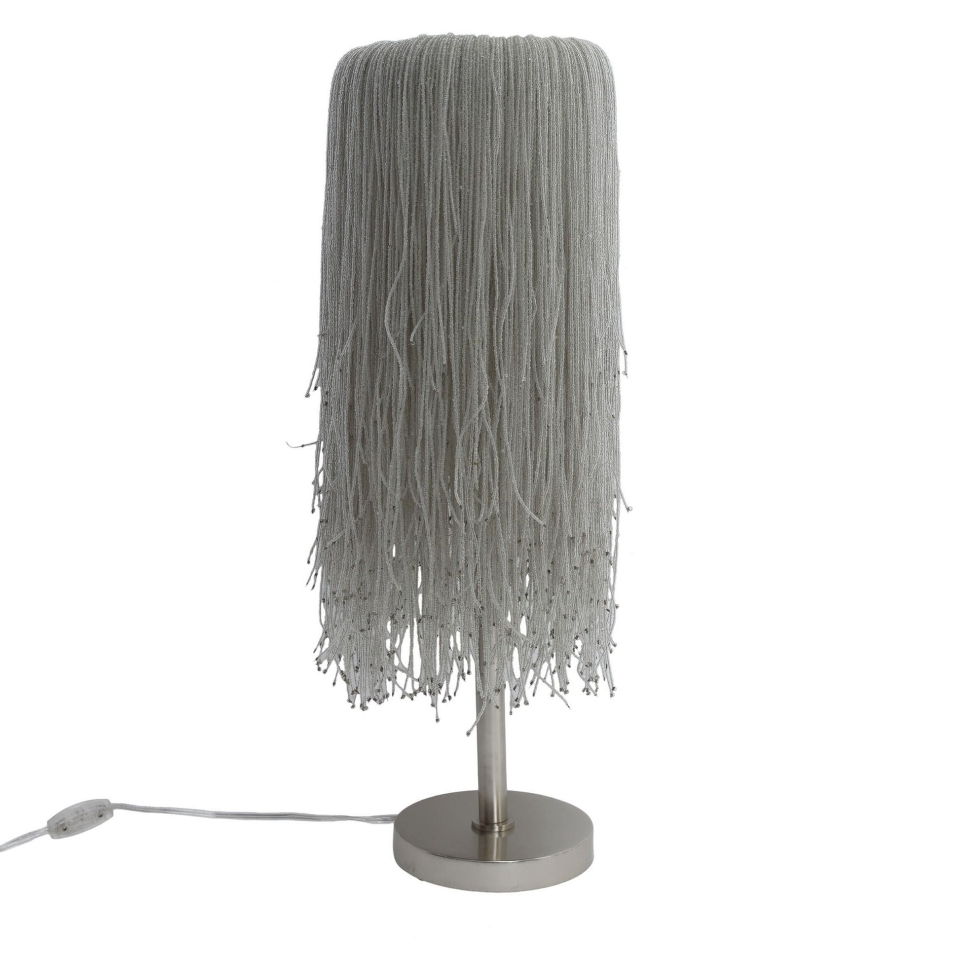 Crystal Reign 28" 2-Light Table Lamp, Polished Nickel Finish - Bees Lighting