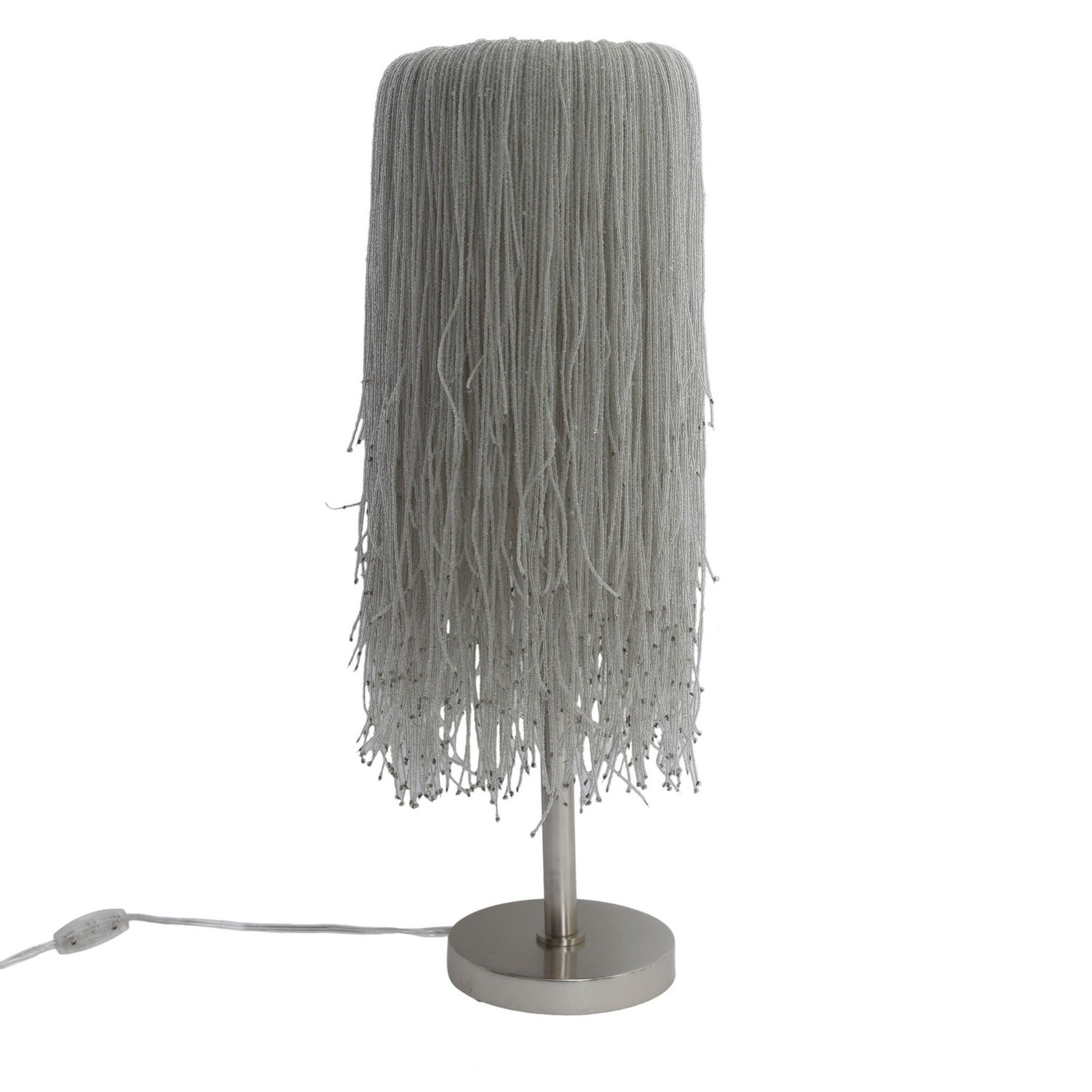 Crystal Reign 28" 2-Light Table Lamp, Polished Nickel Finish - Bees Lighting