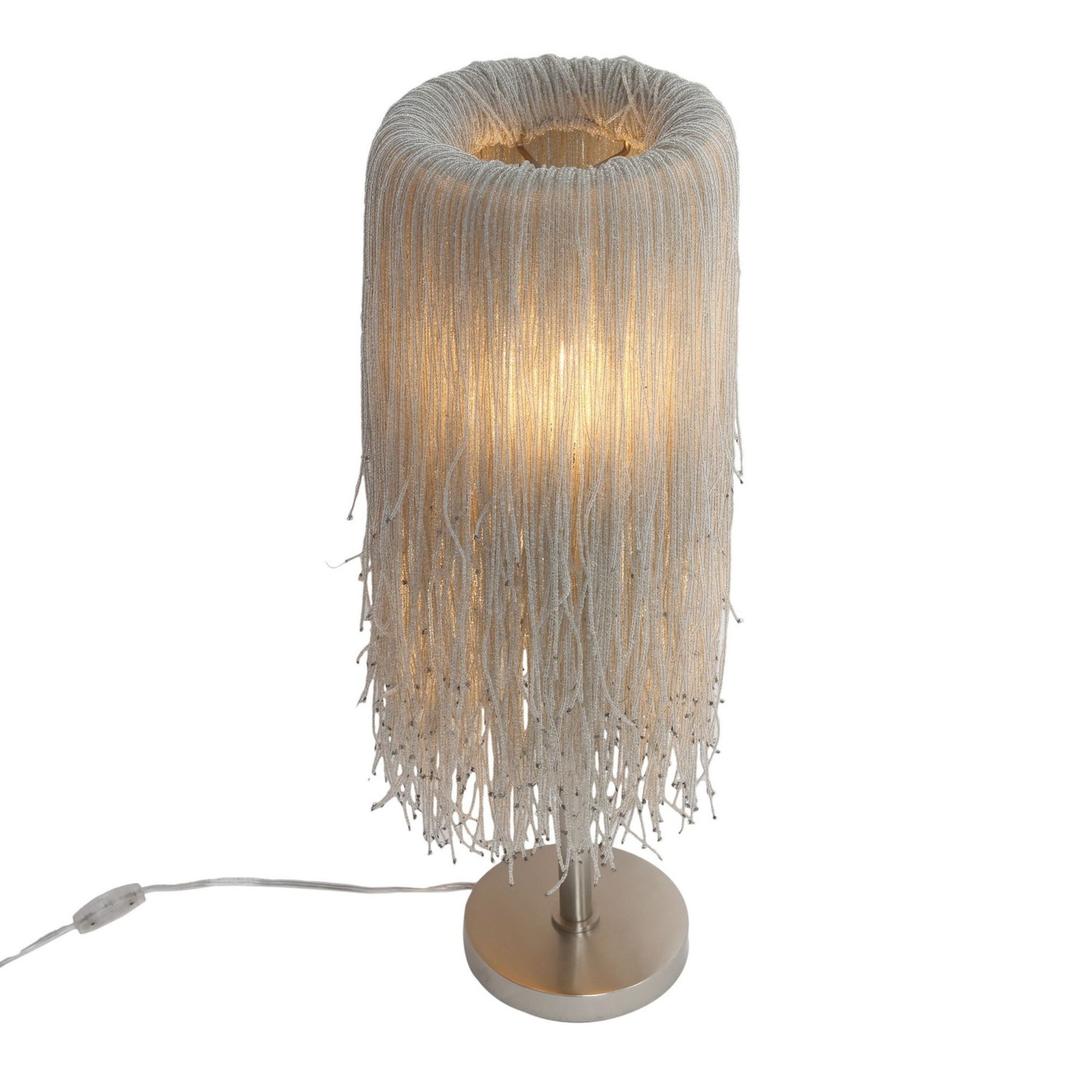 Crystal Reign 28" 2-Light Table Lamp, Polished Nickel Finish - Bees Lighting