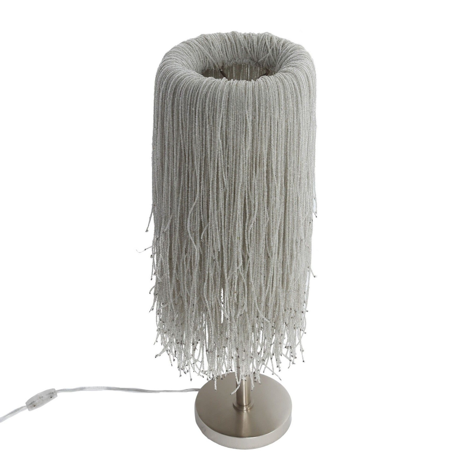 Crystal Reign 28" 2-Light Table Lamp, Polished Nickel Finish - Bees Lighting