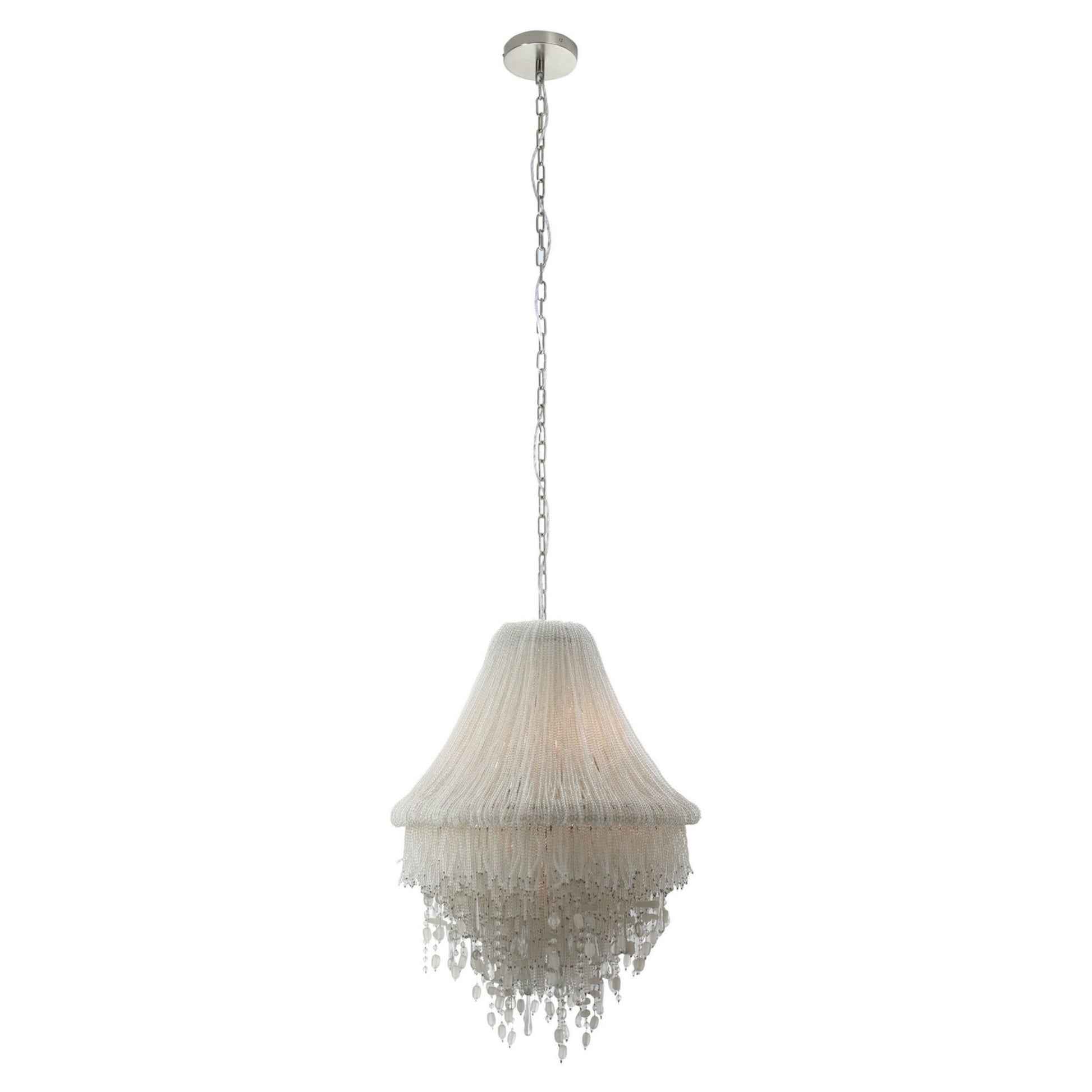 Crystal Reign 20" 3-Light Flush Mount, Polished Nickel - Bees Lighting