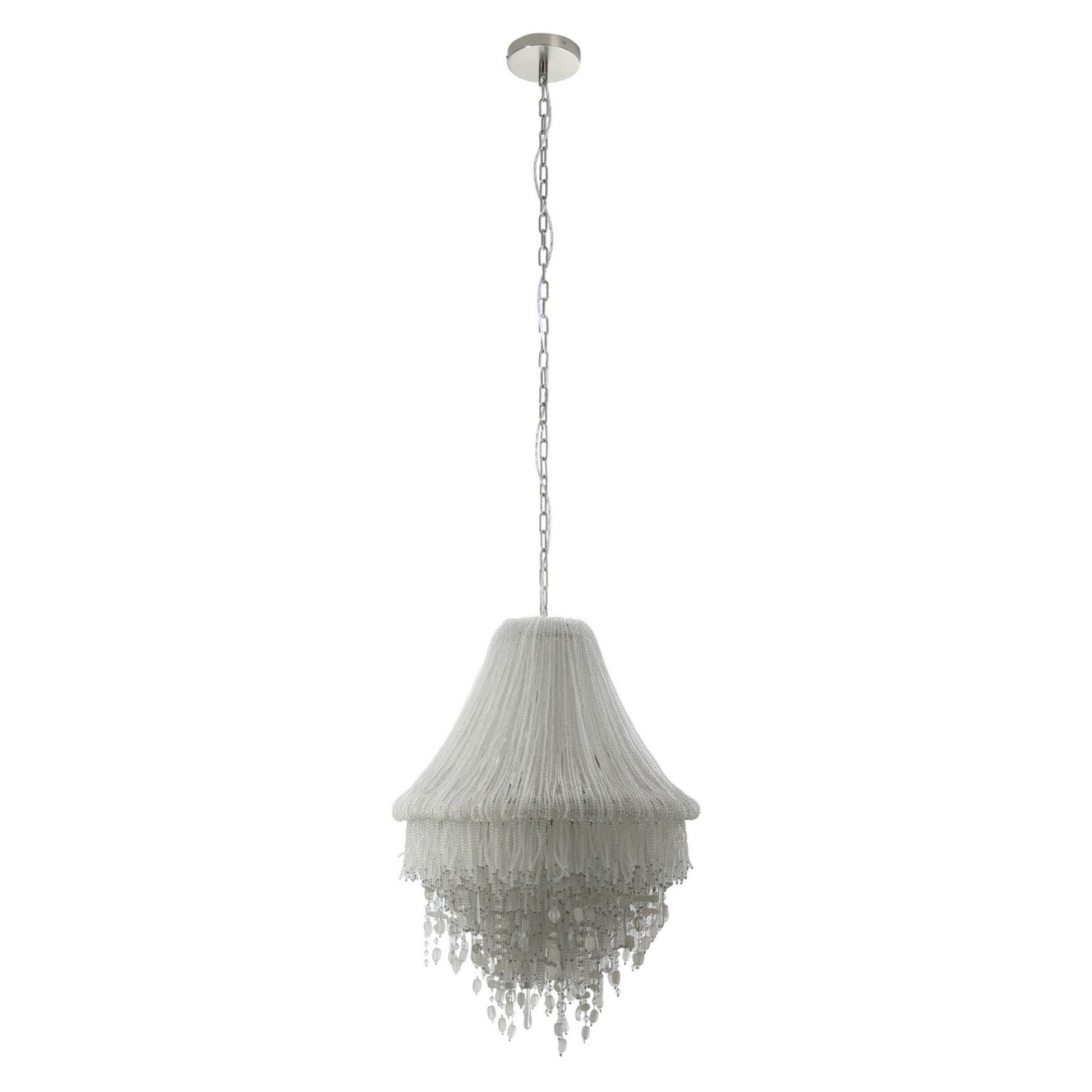 Crystal Reign 20" 3-Light Flush Mount, Polished Nickel - Bees Lighting