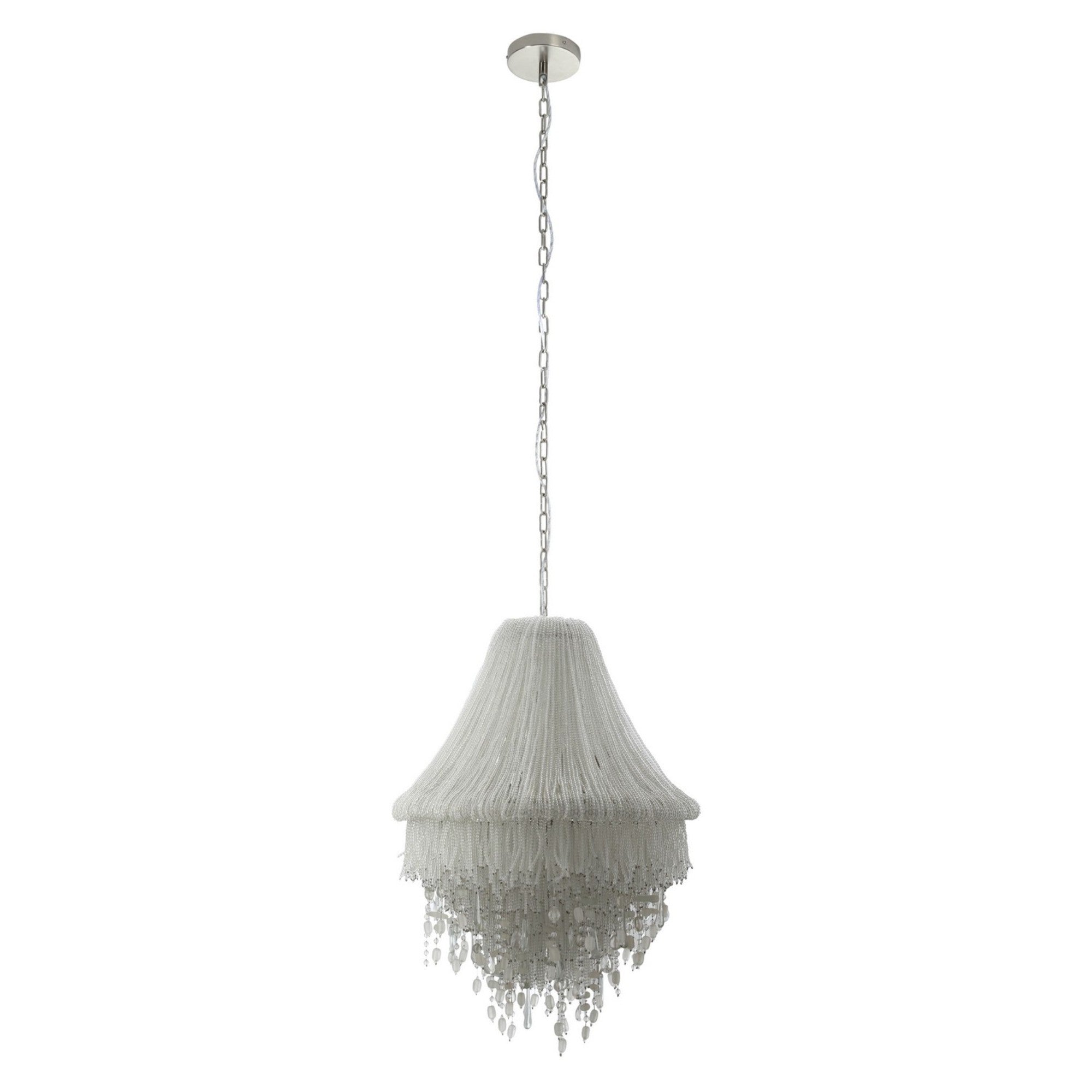 Crystal Reign 20" 3-Light Flush Mount, Polished Nickel - Bees Lighting