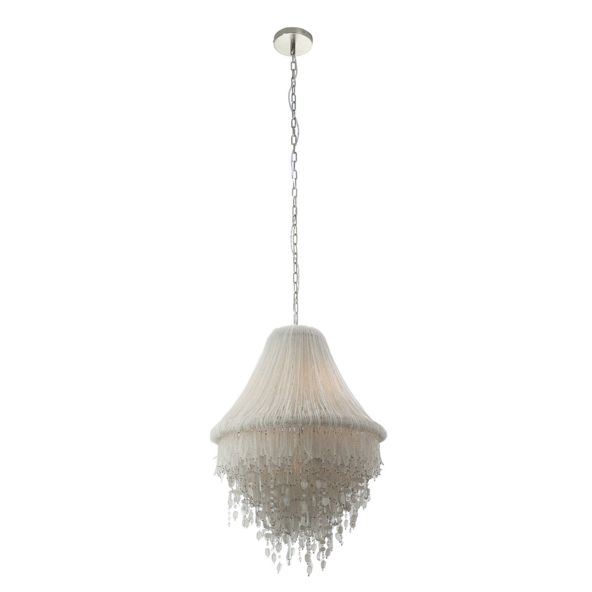 Crystal Reign 20" 3-Light Flush Mount, Polished Nickel - Bees Lighting