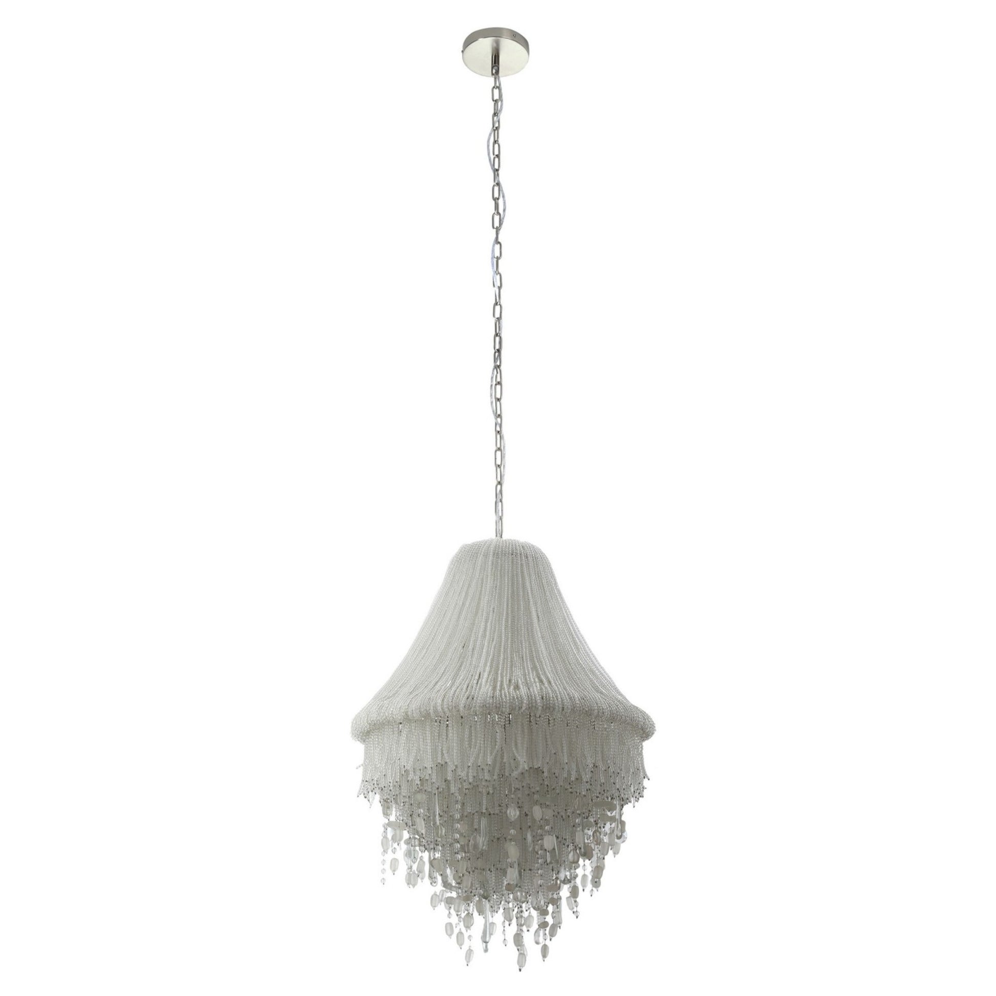 Crystal Reign 20" 3-Light Flush Mount, Polished Nickel - Bees Lighting