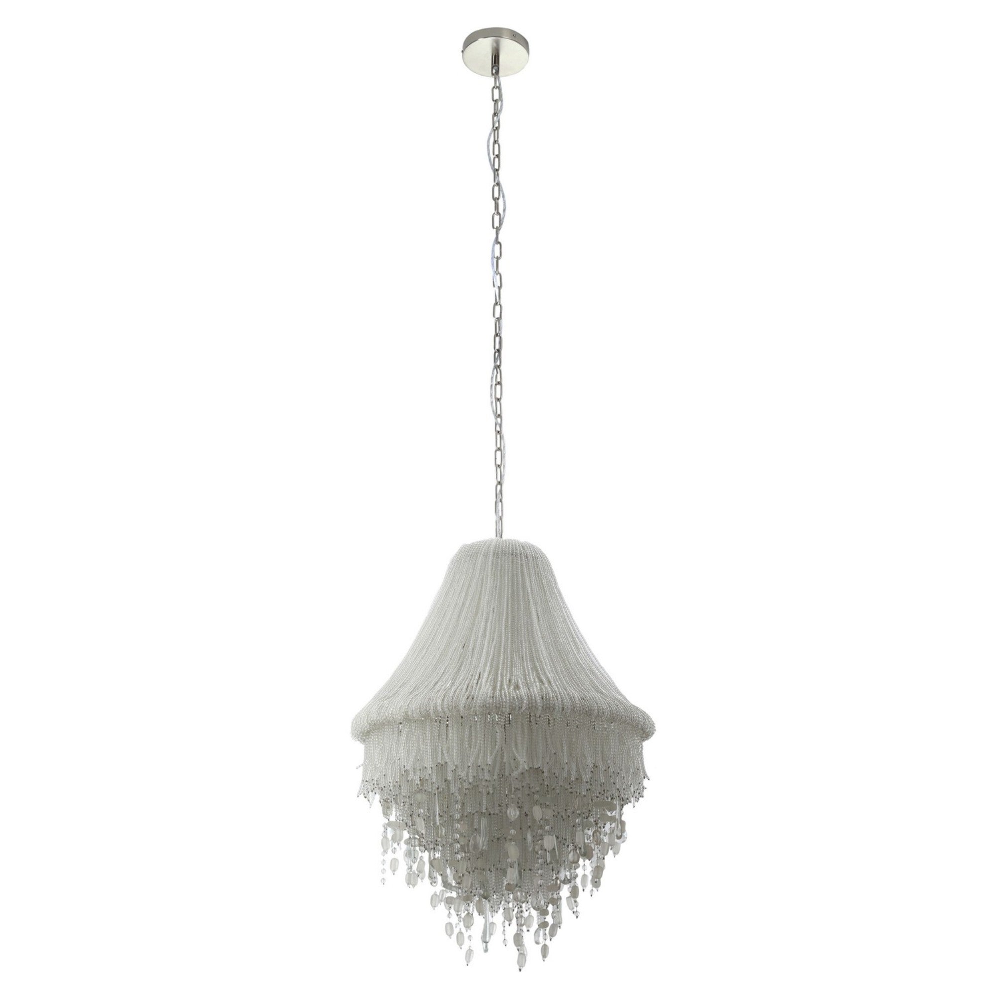 Crystal Reign 20" 3-Light Flush Mount, Polished Nickel - Bees Lighting