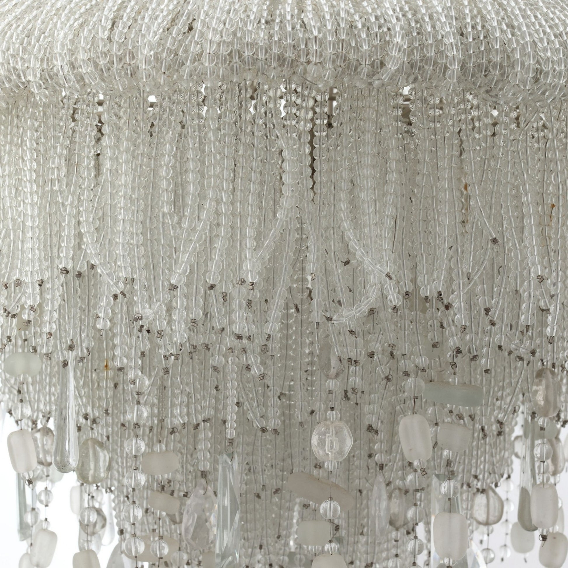 Crystal Reign 20" 3-Light Flush Mount, Polished Nickel - Bees Lighting
