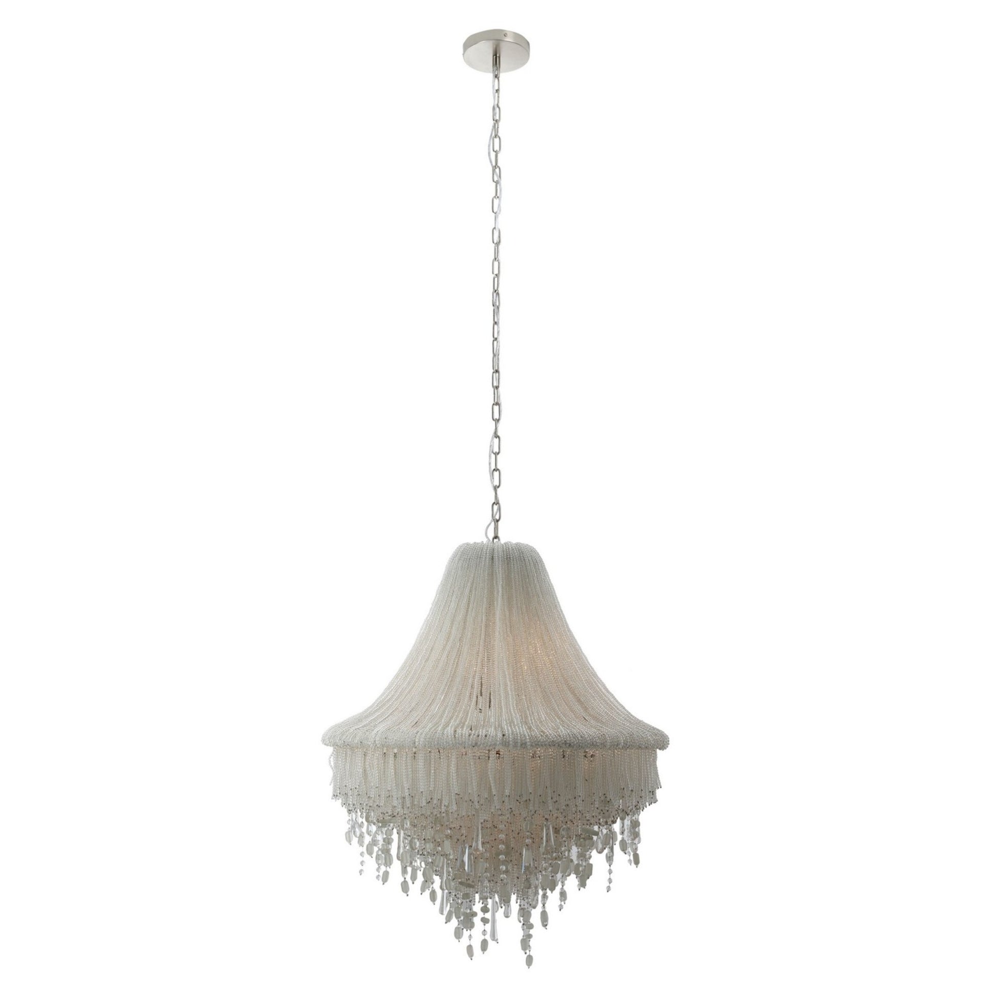 Crystal Reign 33" 7-Light Pendant, Polished Nickel Finish - Bees Lighting
