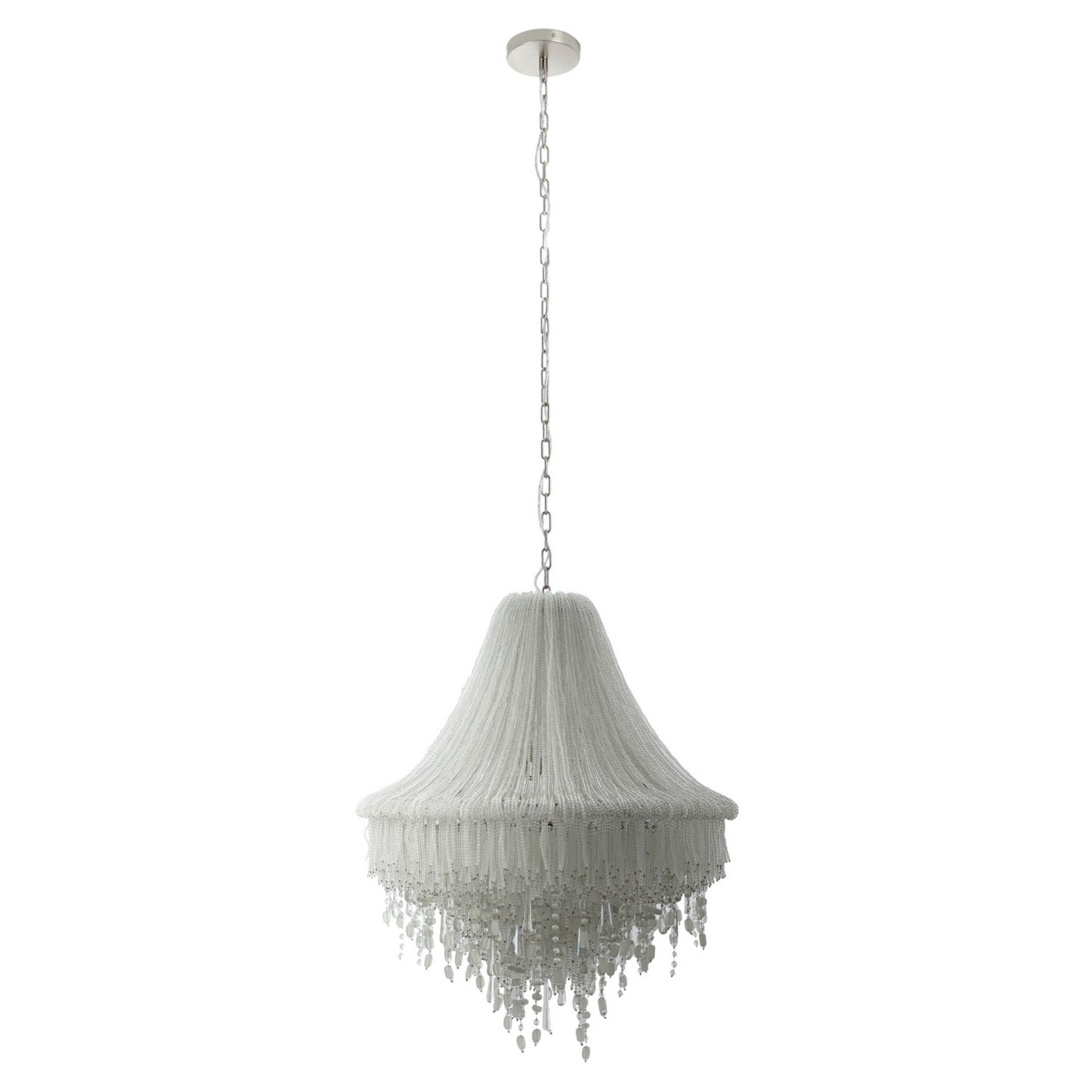 Crystal Reign 33" 7-Light Pendant, Polished Nickel Finish - Bees Lighting