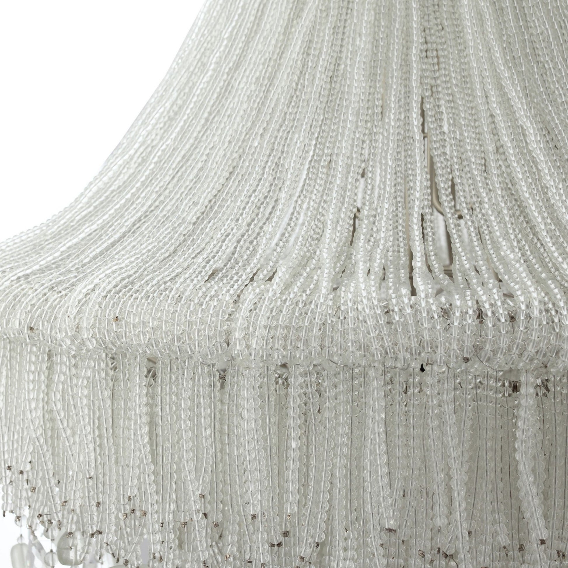 Crystal Reign 33" 7-Light Pendant, Polished Nickel Finish - Bees Lighting
